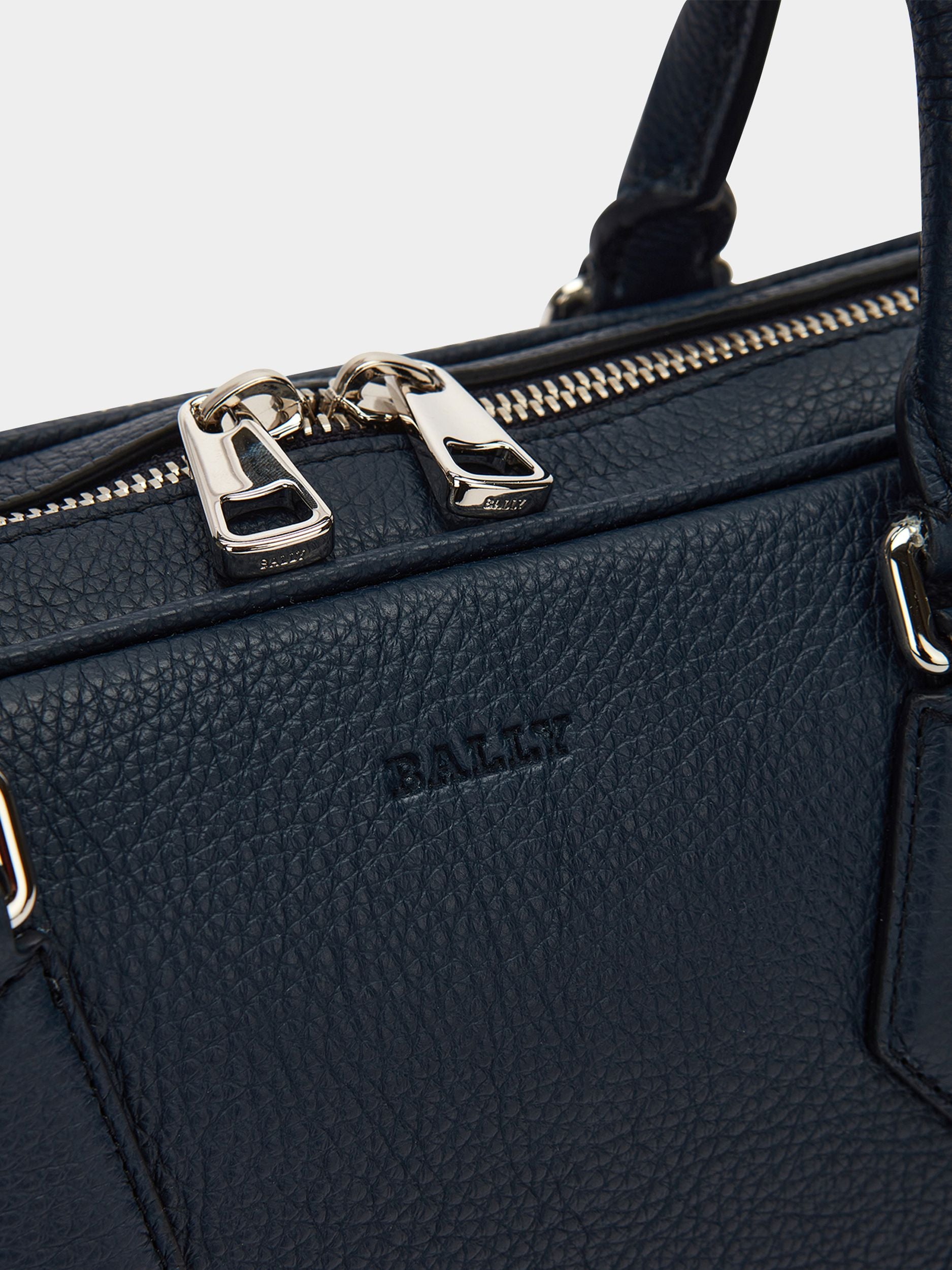 Men's Blue Leather Briefcase - Herren - Bally - 05