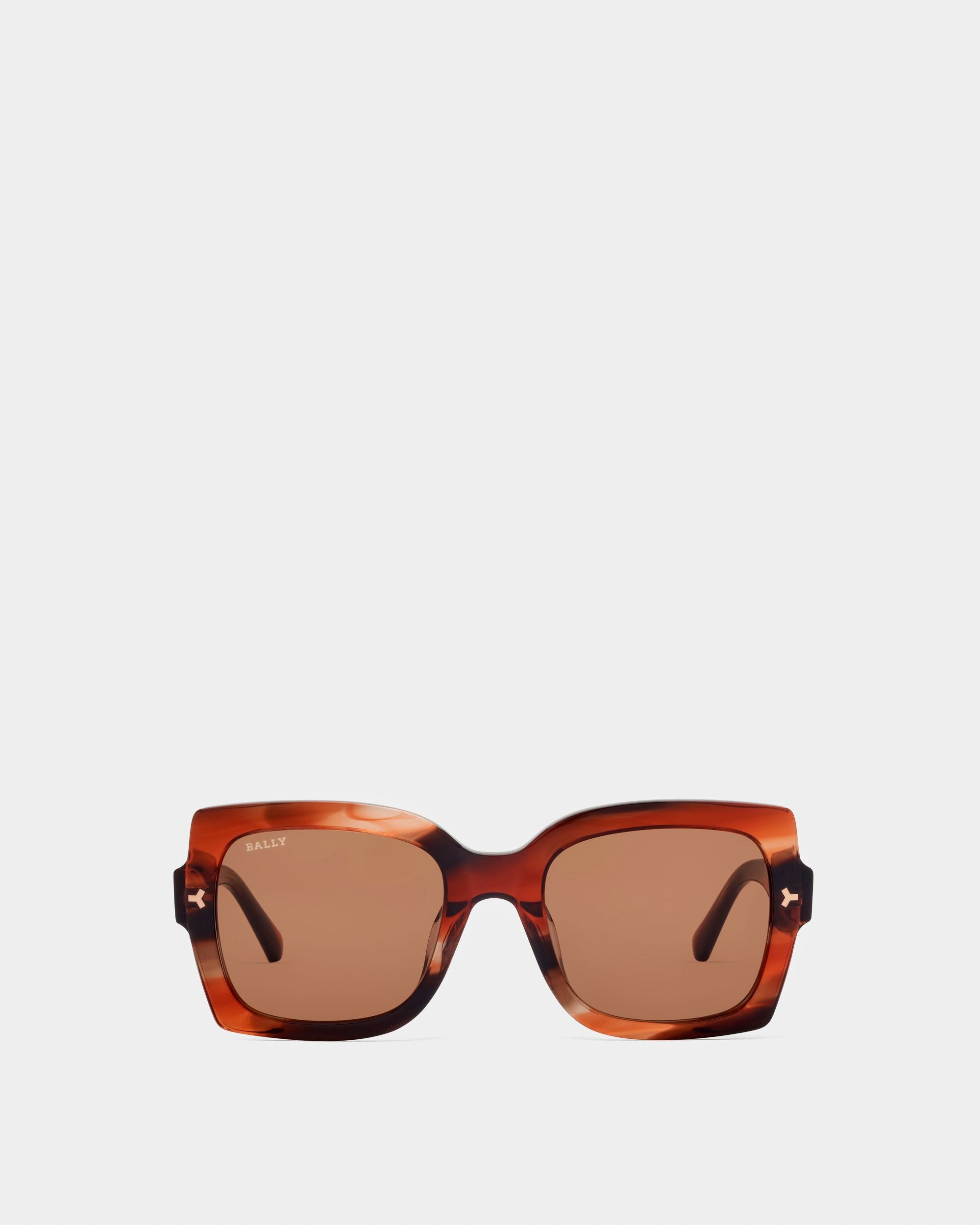 Aubrey Sonnenbrille Aus Burgunderrotem Acetat Mit Farbverlauf Und Braunen Gläsern - Damen - Bally - 01