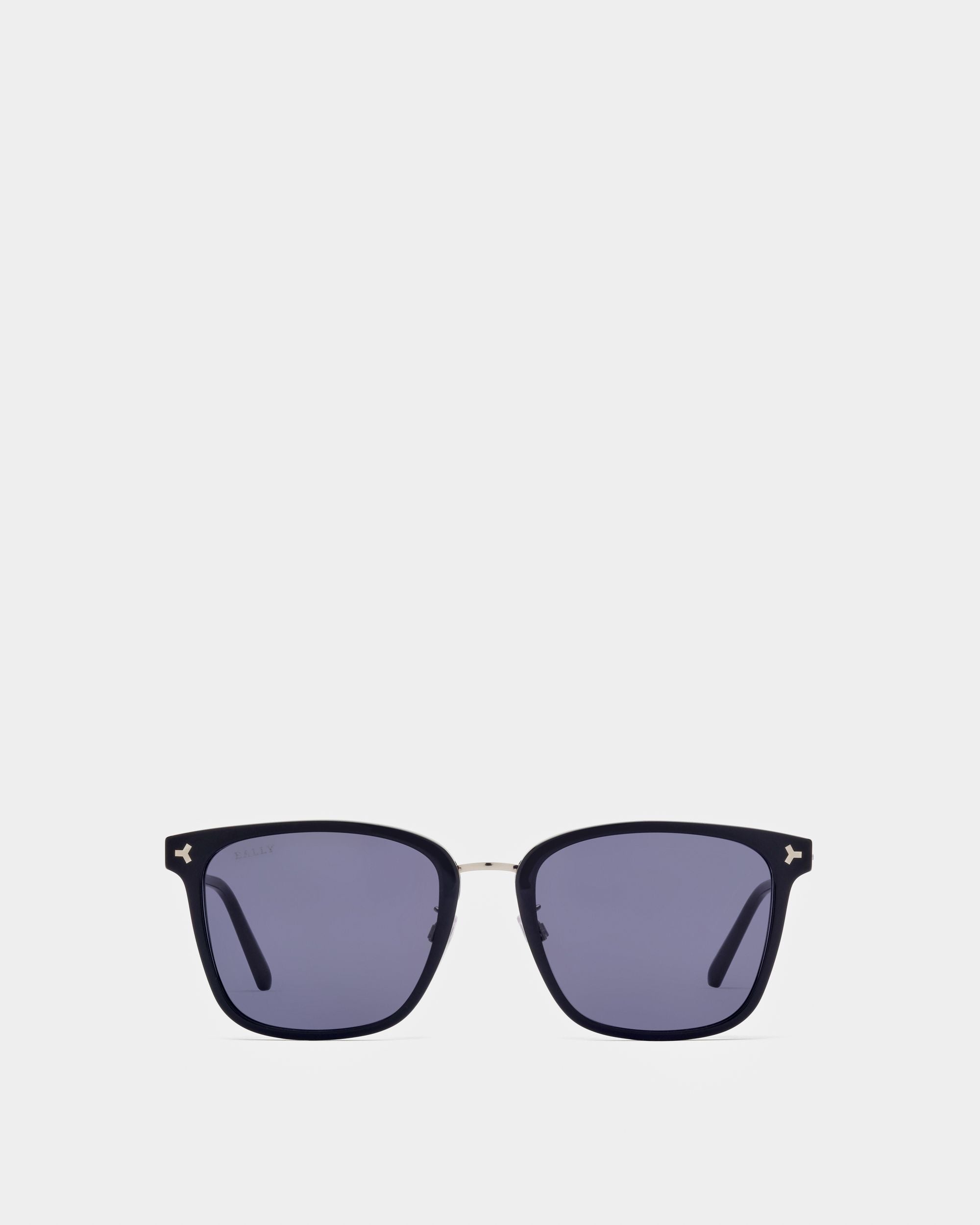 Klaus Sonnenbrille Aus Acetat In Glänzendem Schwarz Mit Rauchblauen Gläsern - Herren - Bally - 01