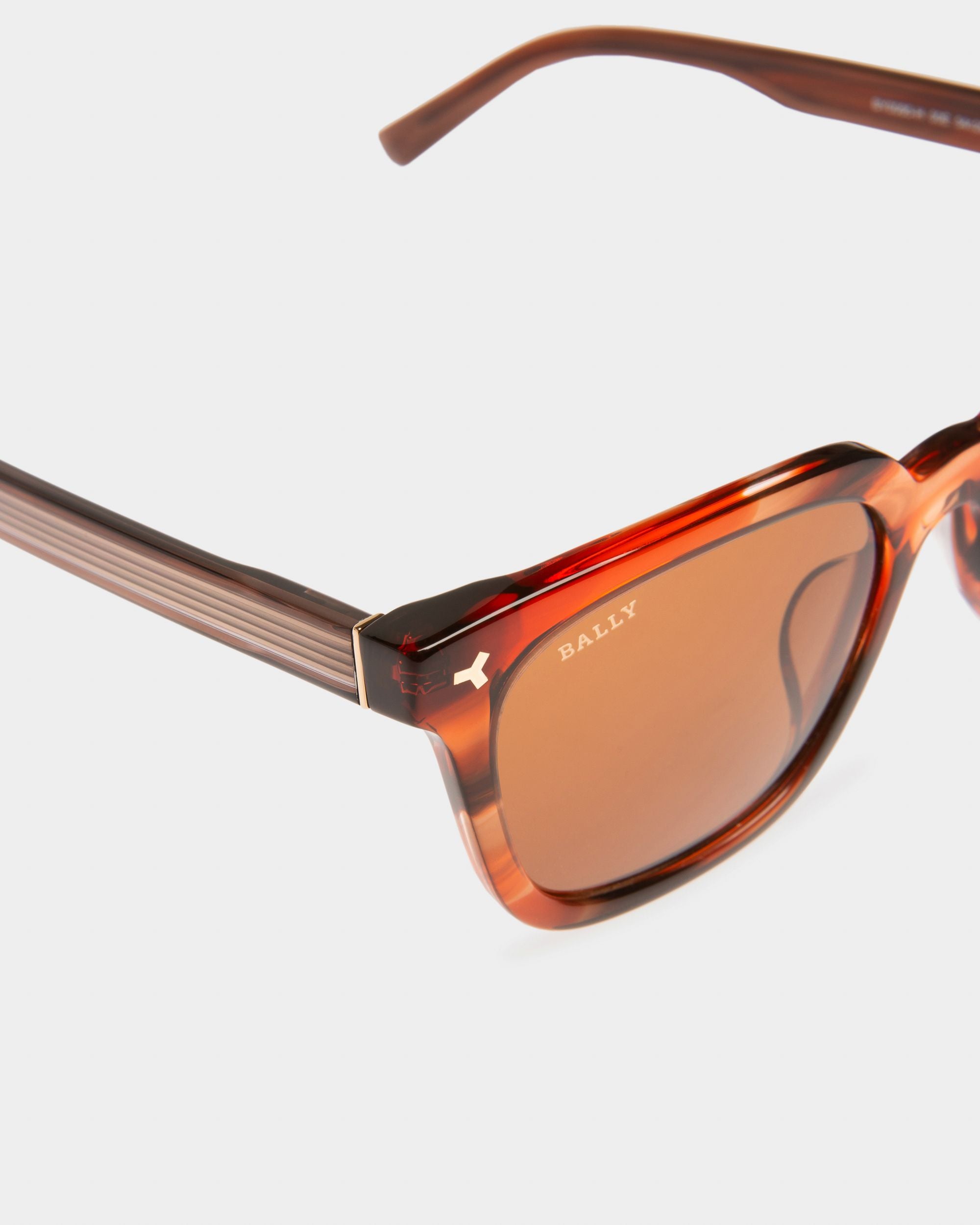 Eben Acetat-Sonnenbrille In Brauner Schildpattoptik Mit Braunen Gläsern - Herren - Bally - 02