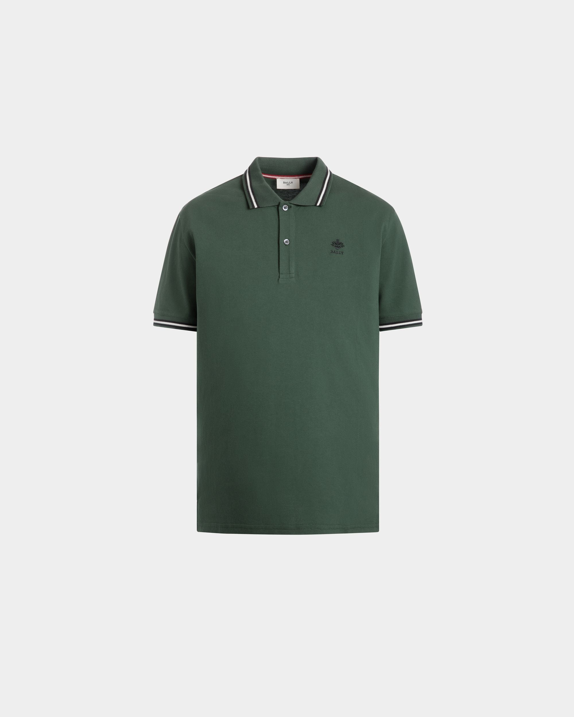 Poloshirt Aus Piqué-Baumwolle In Grün - Herren - Bally - 01