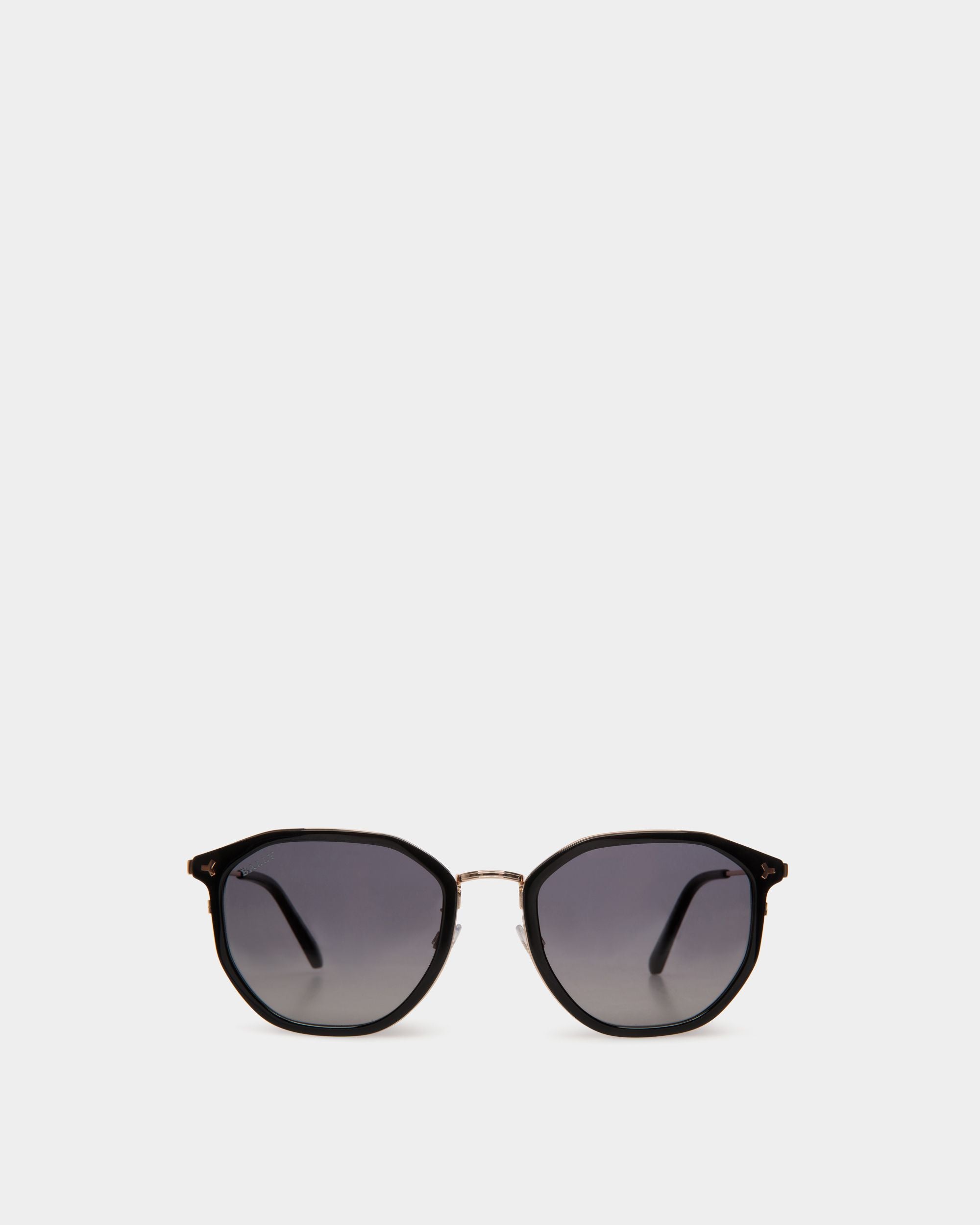 Languard Sonnenbrille Aus Metall Und Acetat In Schwarz Mit Grauen Verlaufsgläsern - Herren - Bally - 01