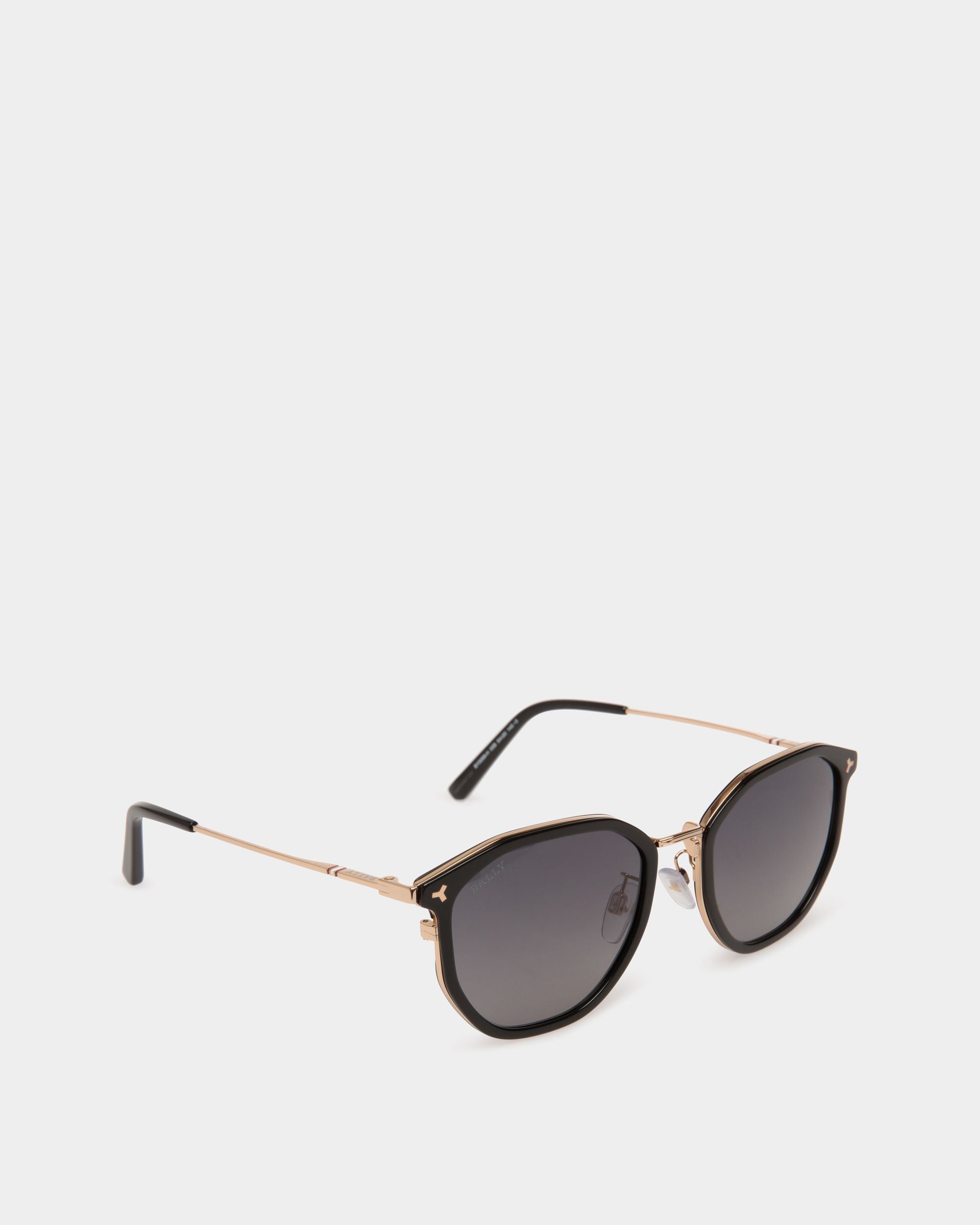 Languard Sonnenbrille Aus Metall Und Acetat In Schwarz Mit Grauen Verlaufsgläsern - Herren - Bally - 03