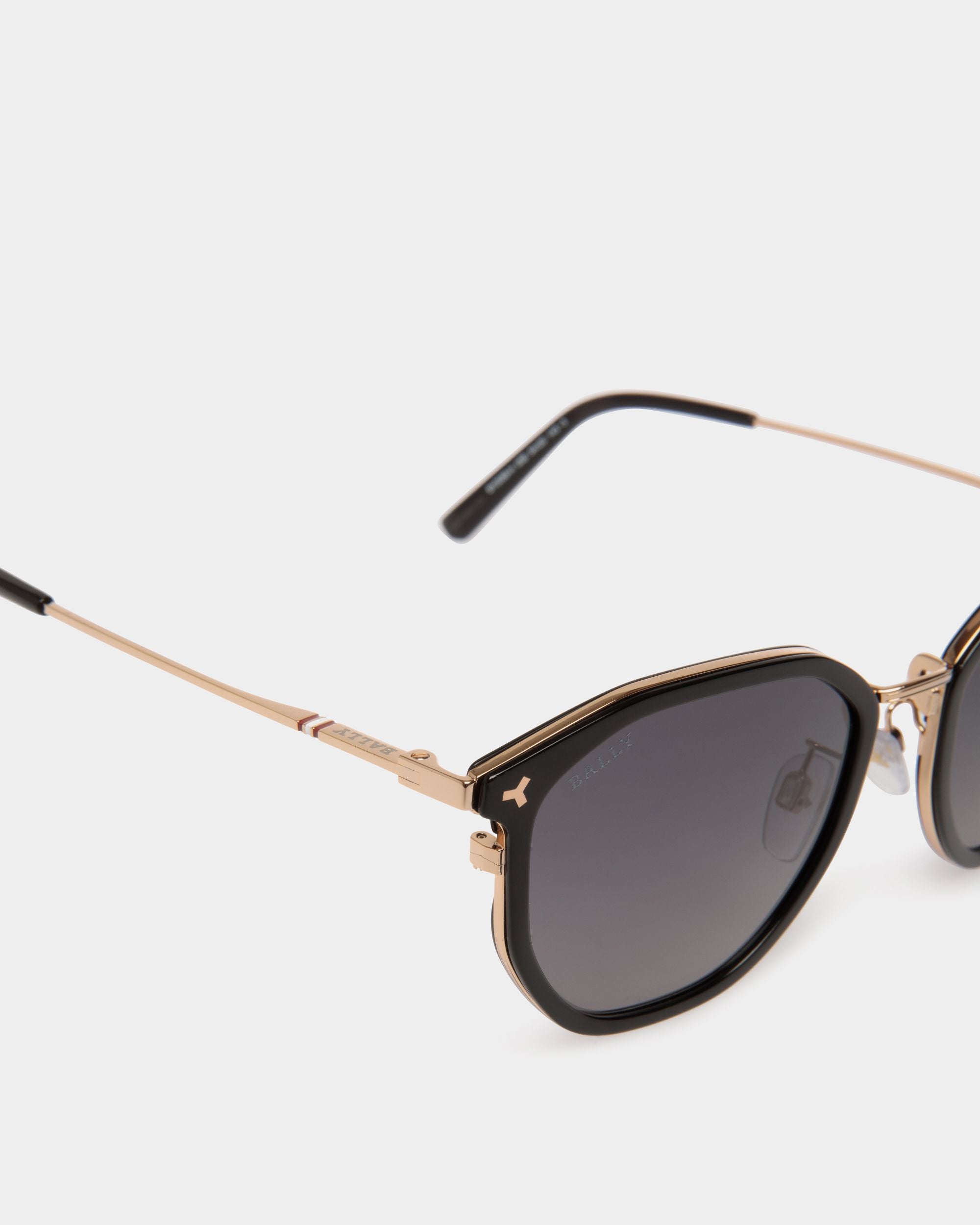 Languard Sonnenbrille Aus Metall Und Acetat In Schwarz Mit Grauen Verlaufsgläsern - Herren - Bally - 04