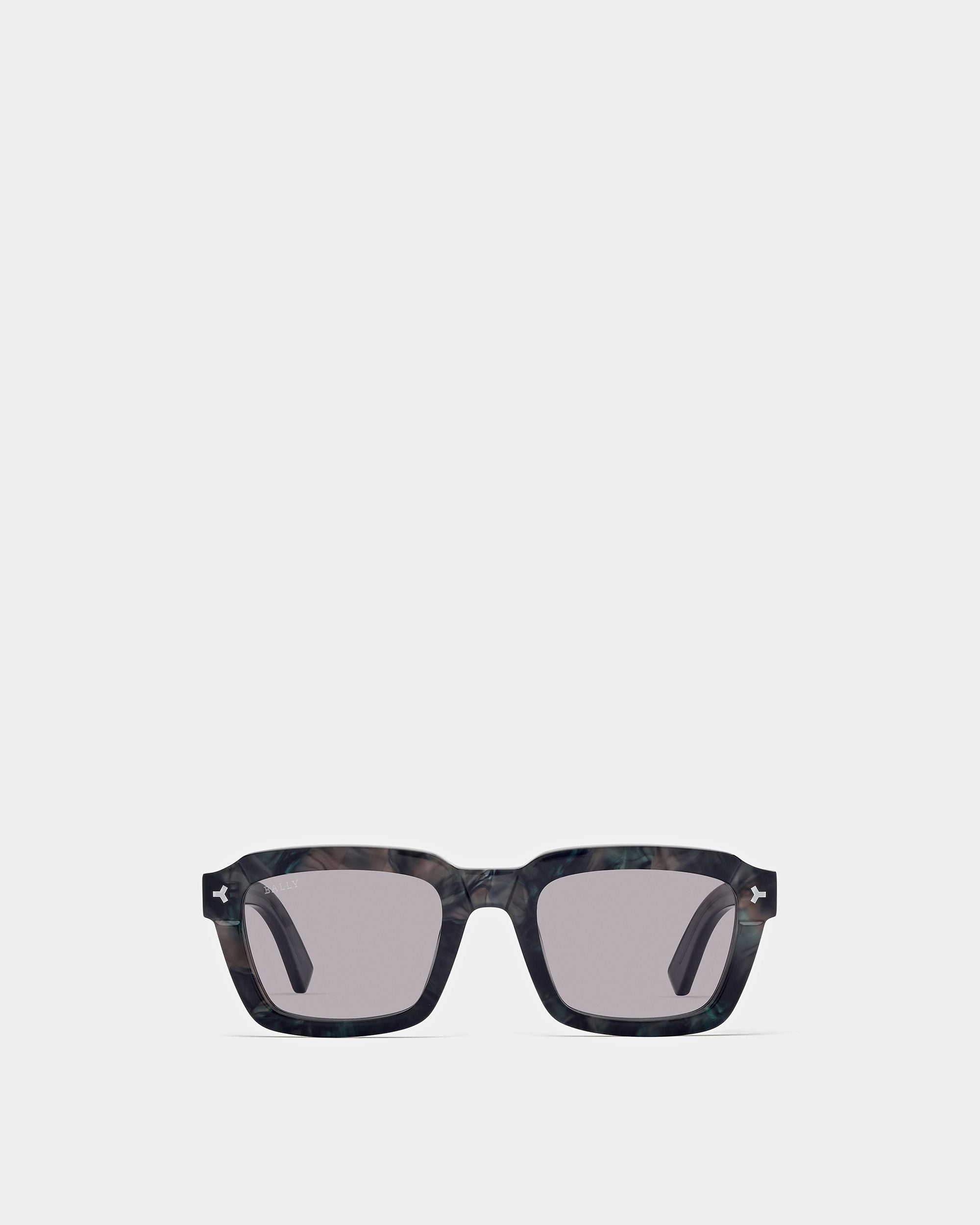 Nicholas Rechteckige Vollrand-Sonnenbrille In Schwarz Und Grau - Herren - Bally - 01