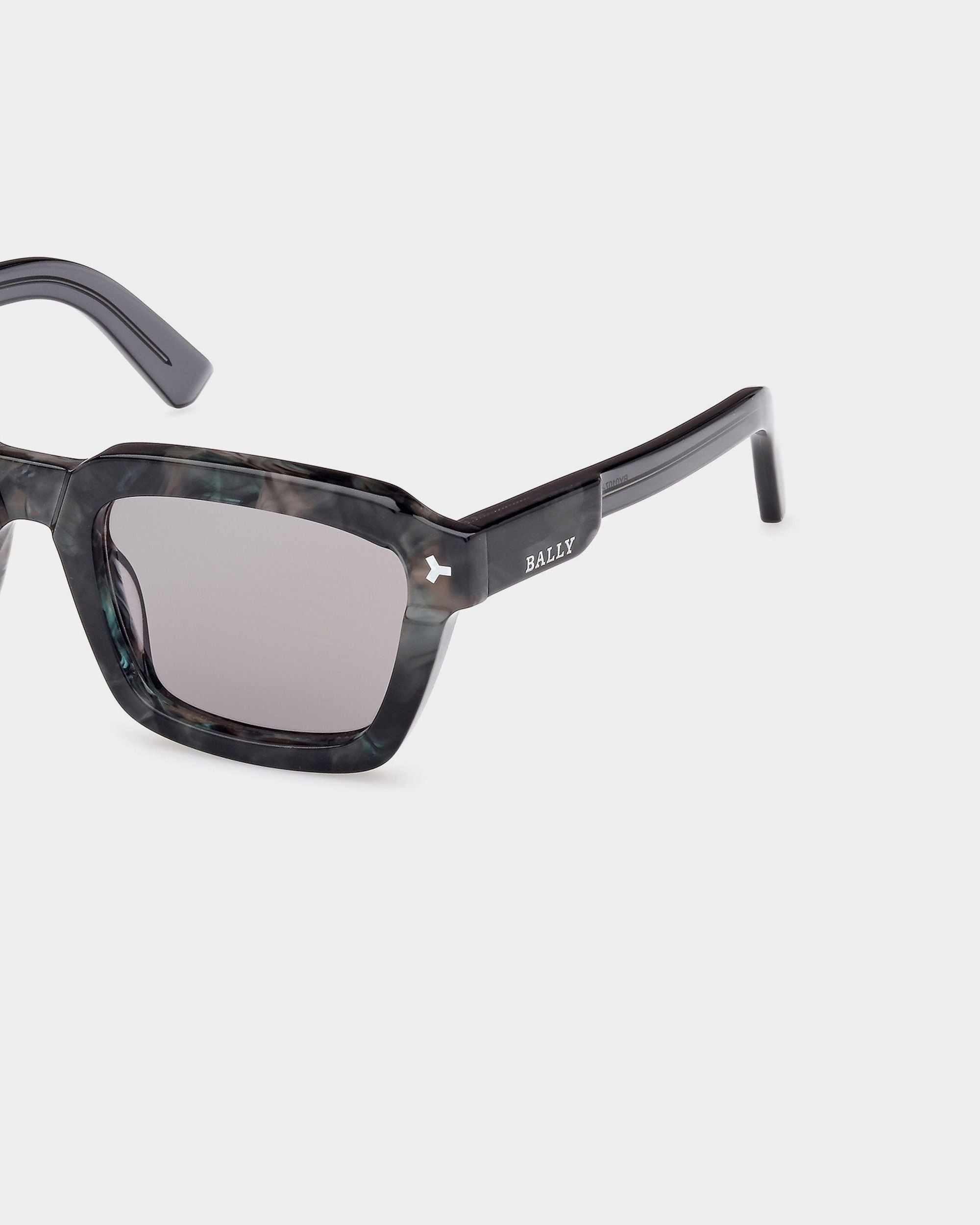 Nicholas Rechteckige Vollrand-Sonnenbrille In Schwarz Und Grau - Herren - Bally - 03