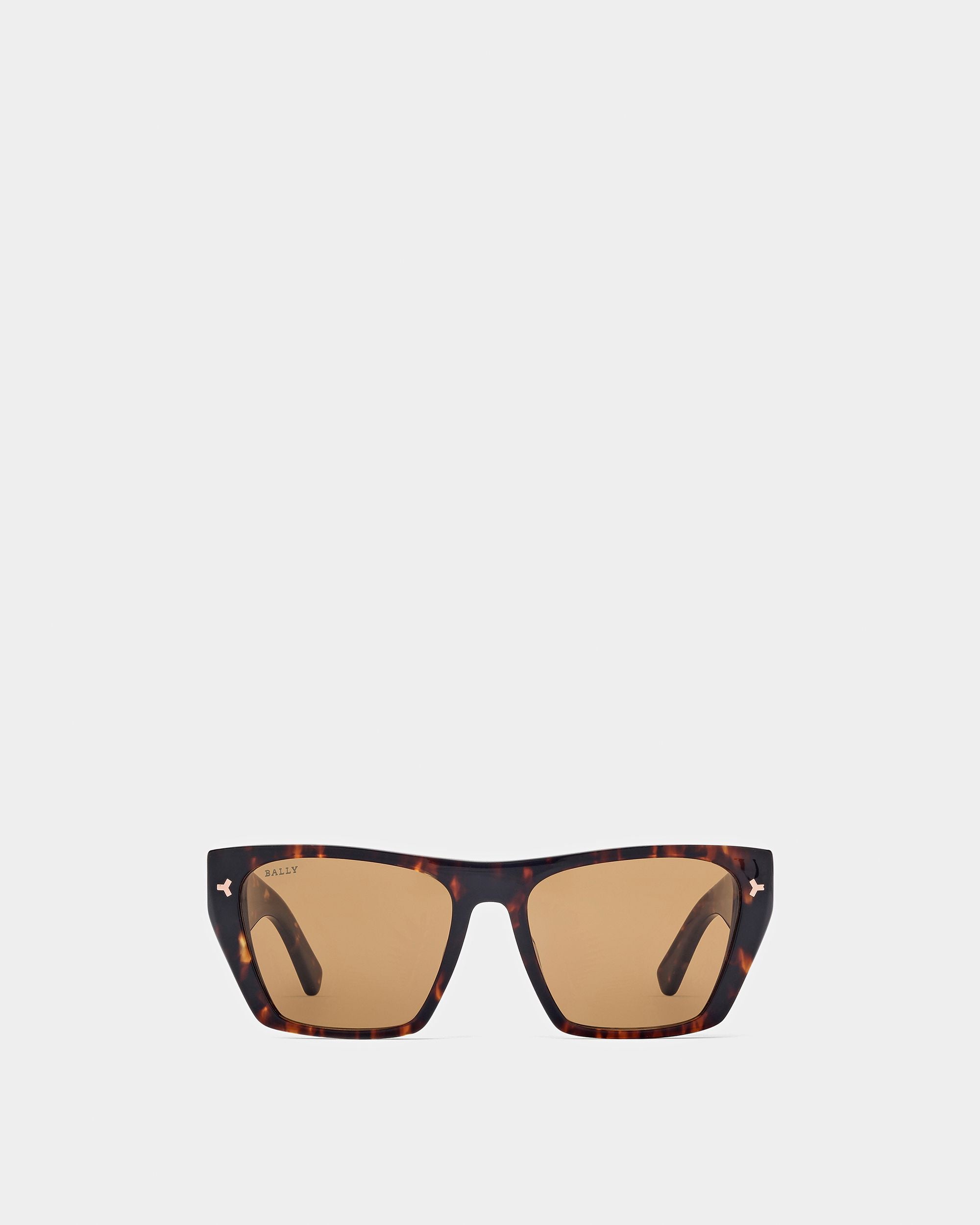 Ashley Geometrische Vollrand-Sonnenbrille In Dunklem Havanna-Braun - Damen - Bally - 01