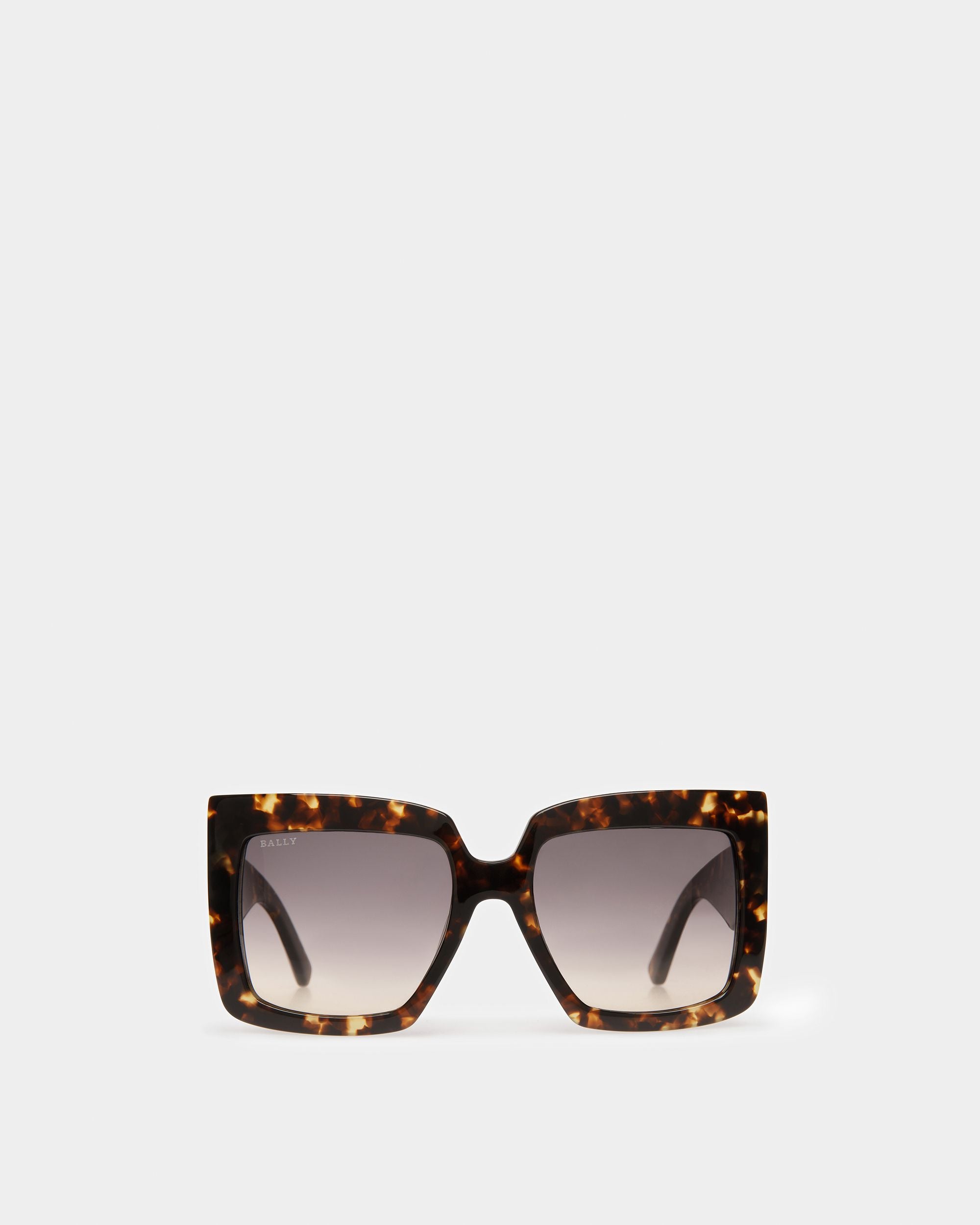 Carla Rechteckige Oversized-Sonnenbrille In Dunklem Havanna - Damen - Bally - 01