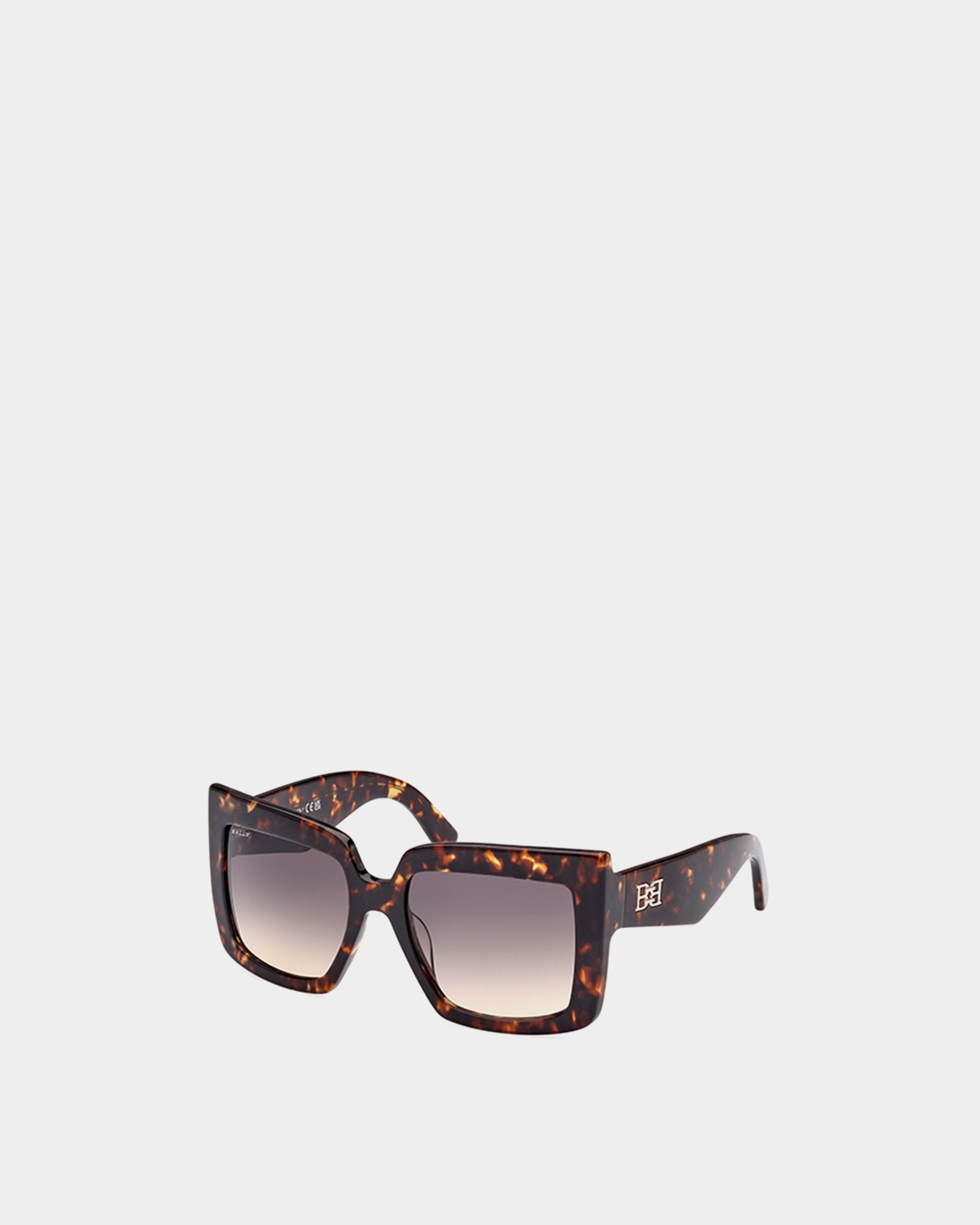 Carla Rechteckige Oversized-Sonnenbrille In Dunklem Havanna - Damen - Bally - 03
