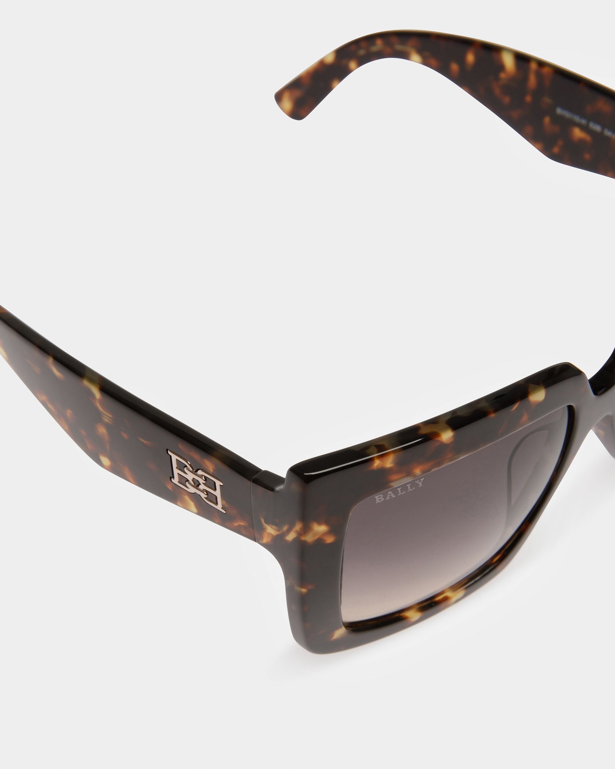 Carla Rechteckige Oversized-Sonnenbrille In Dunklem Havanna - Damen - Bally - 04