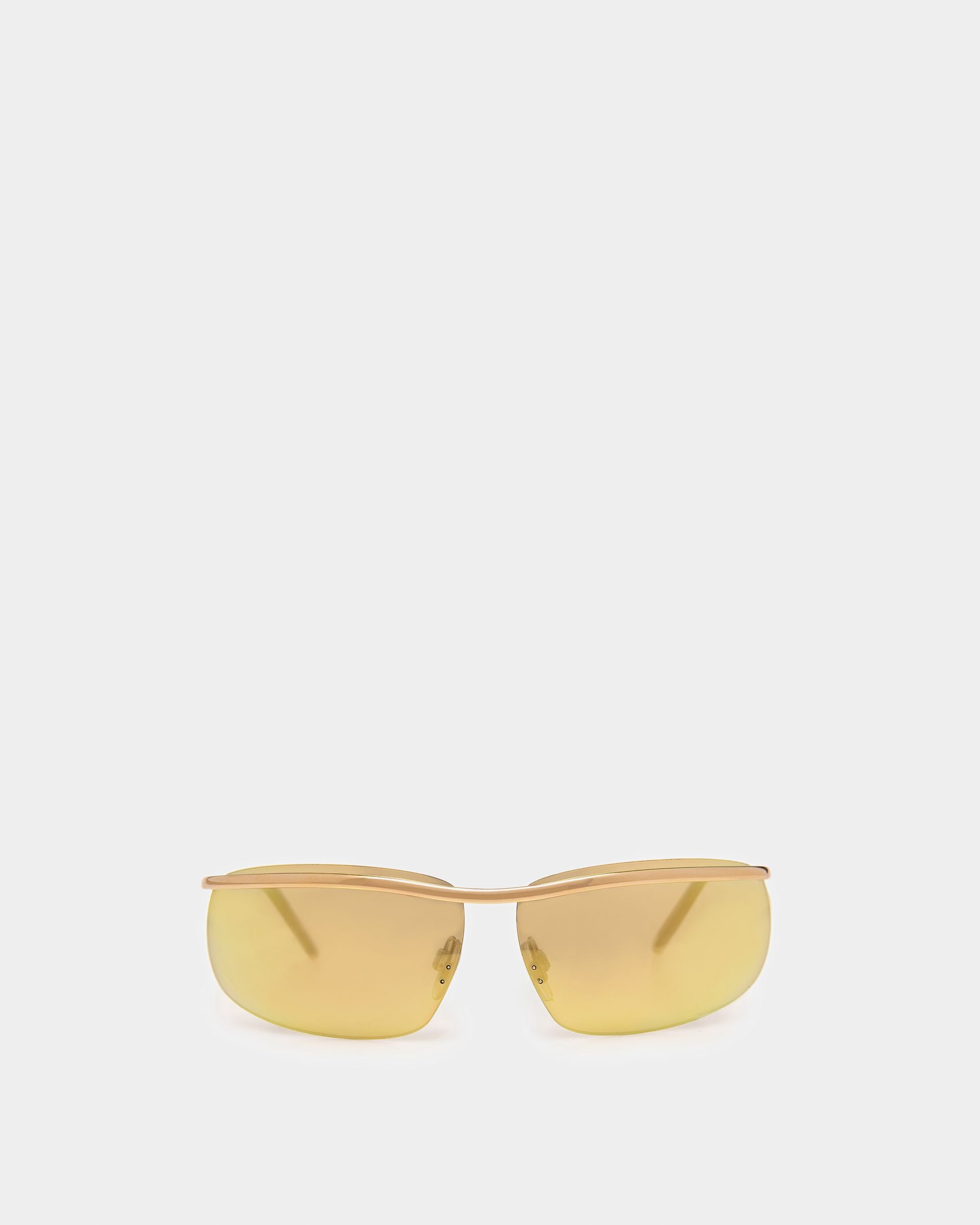 Shark Randlose Sonnenbrille In Glänzendem Goldfarbenen Metall Und Verspiegeltem Gold - Other - Bally - 01