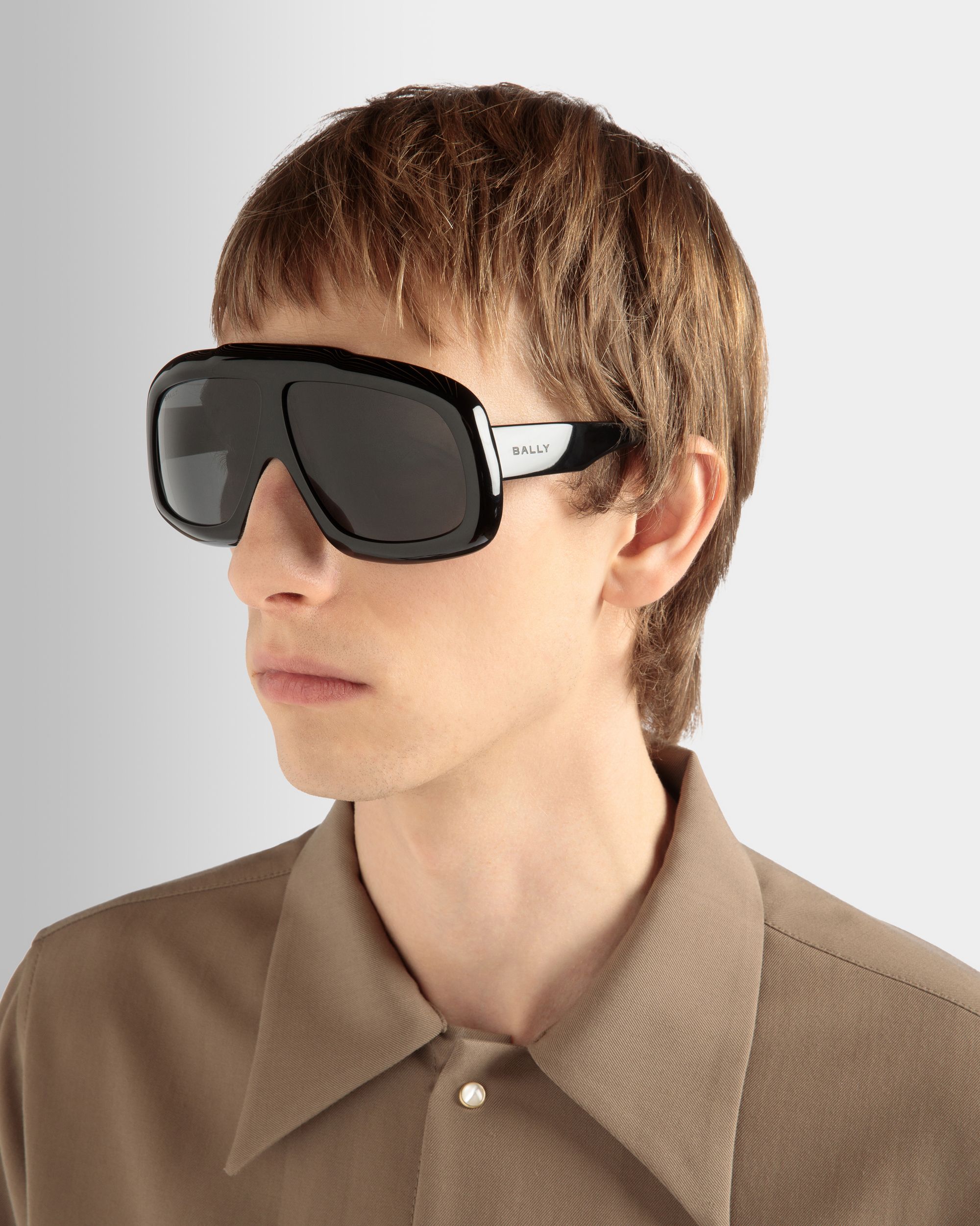 Eyger Acetat-Sonnenbrille In Schwarz Und Rauchgrau - Other - Bally - 02