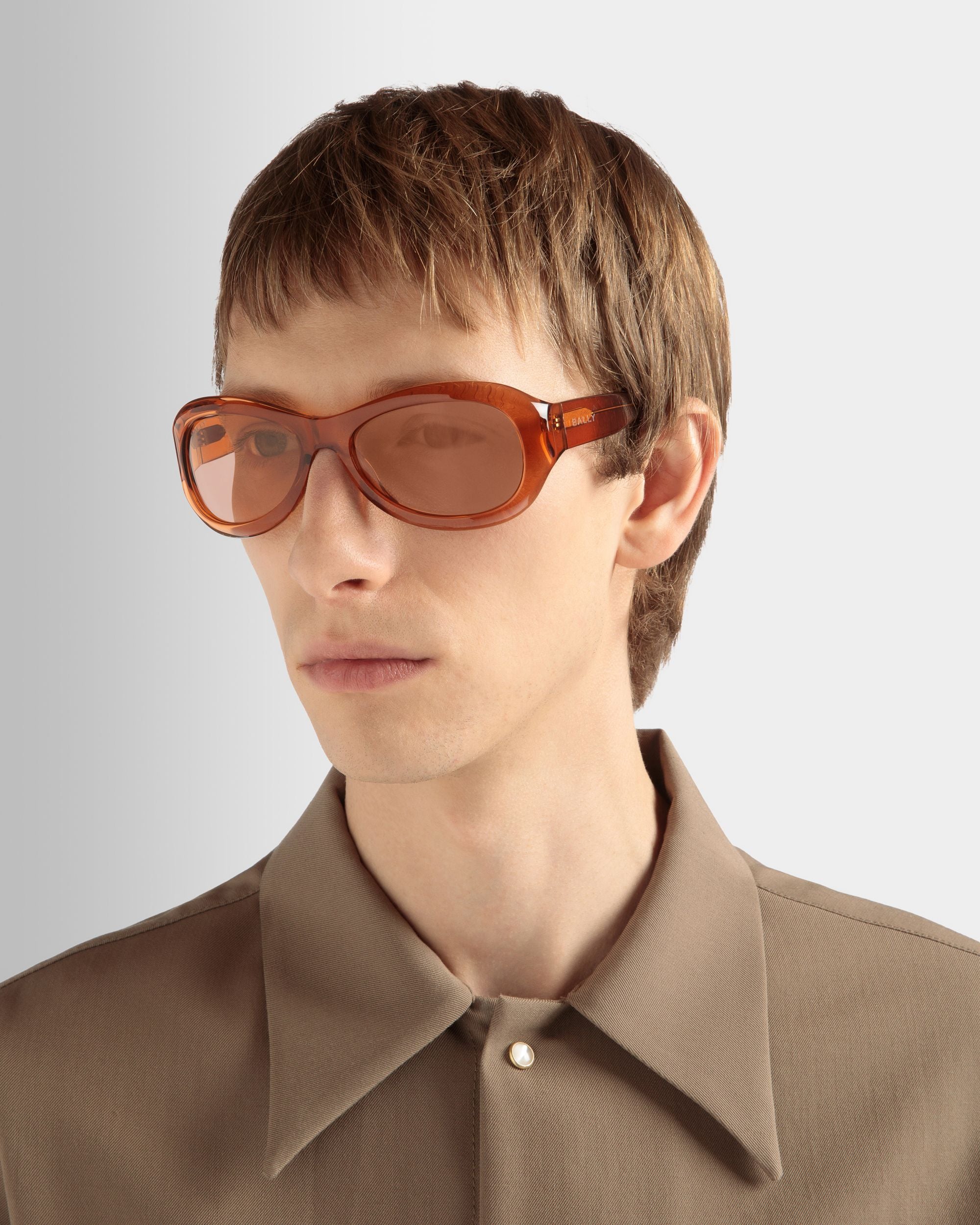 Maurice Acetat-Sonnenbrille In Bernstein Und Orange - Other - Bally - 02