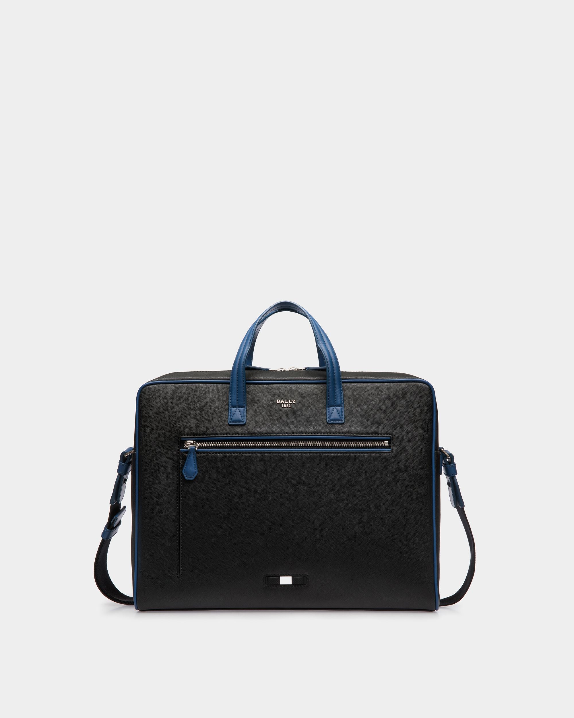 Mikes Business Bag Aus Leder In Schwarz Und Neonblau - Herren - Bally - 01