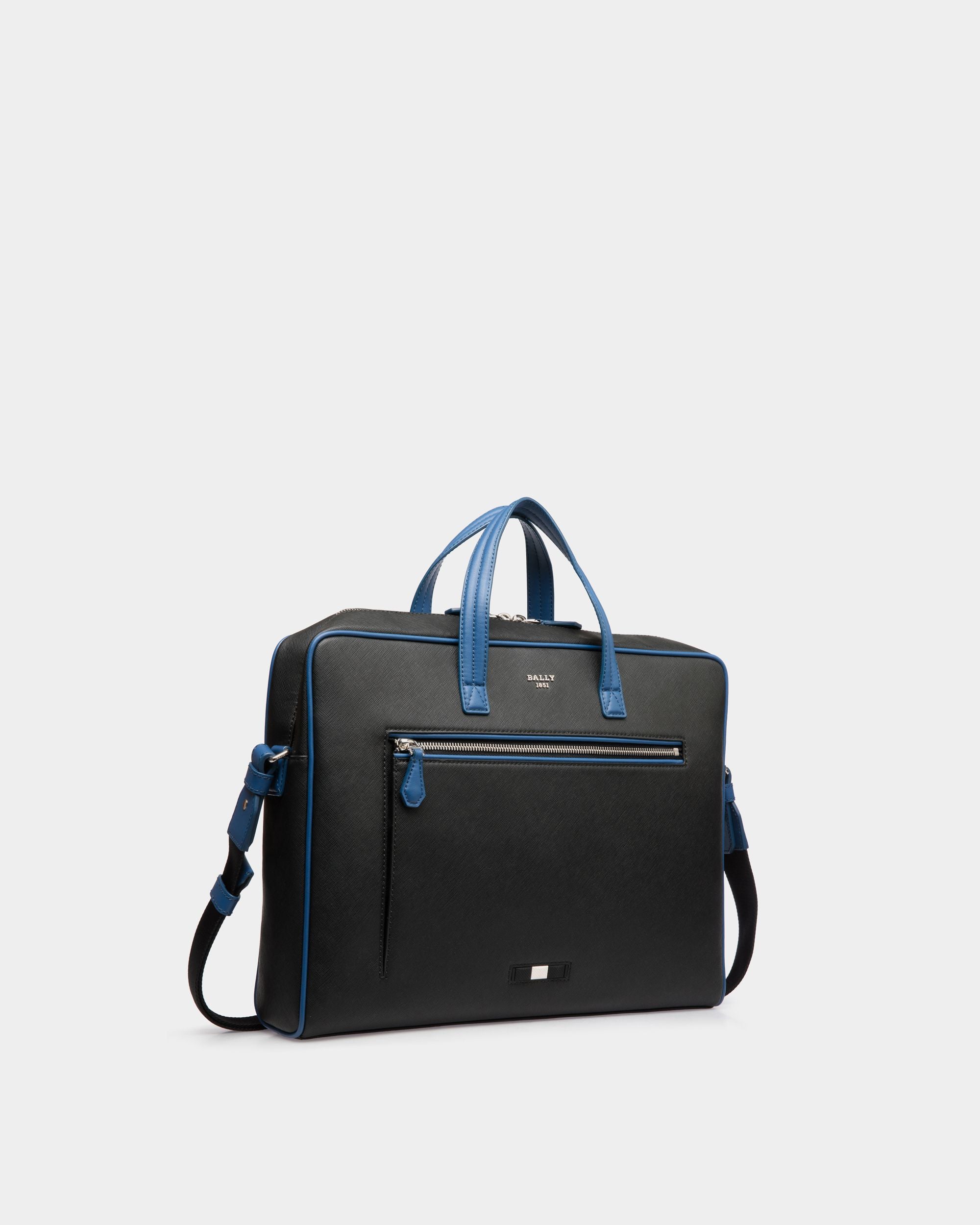Mikes Business Bag Aus Leder In Schwarz Und Neonblau - Herren - Bally - 03