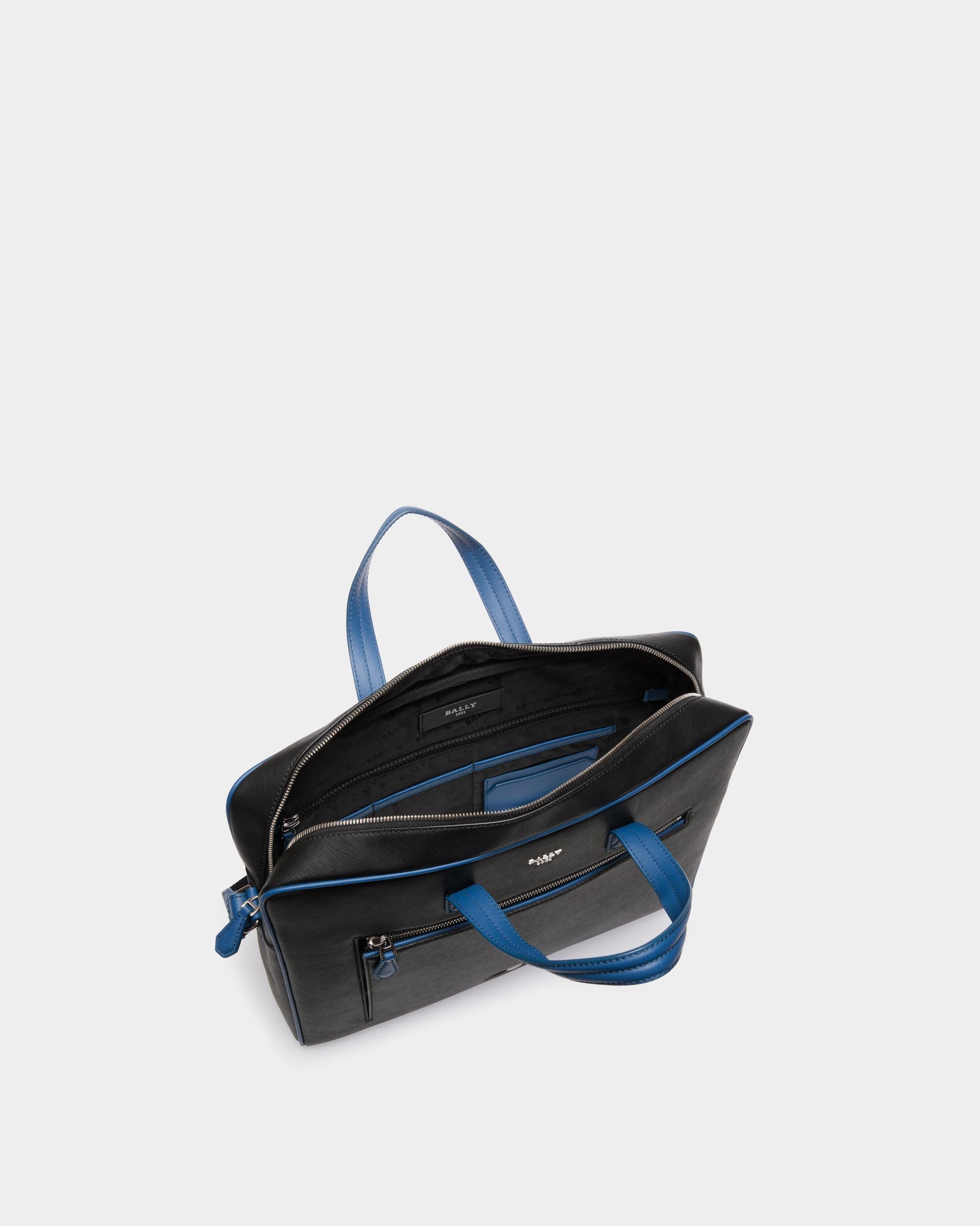 Mikes Business Bag Aus Leder In Schwarz Und Neonblau - Herren - Bally - 04