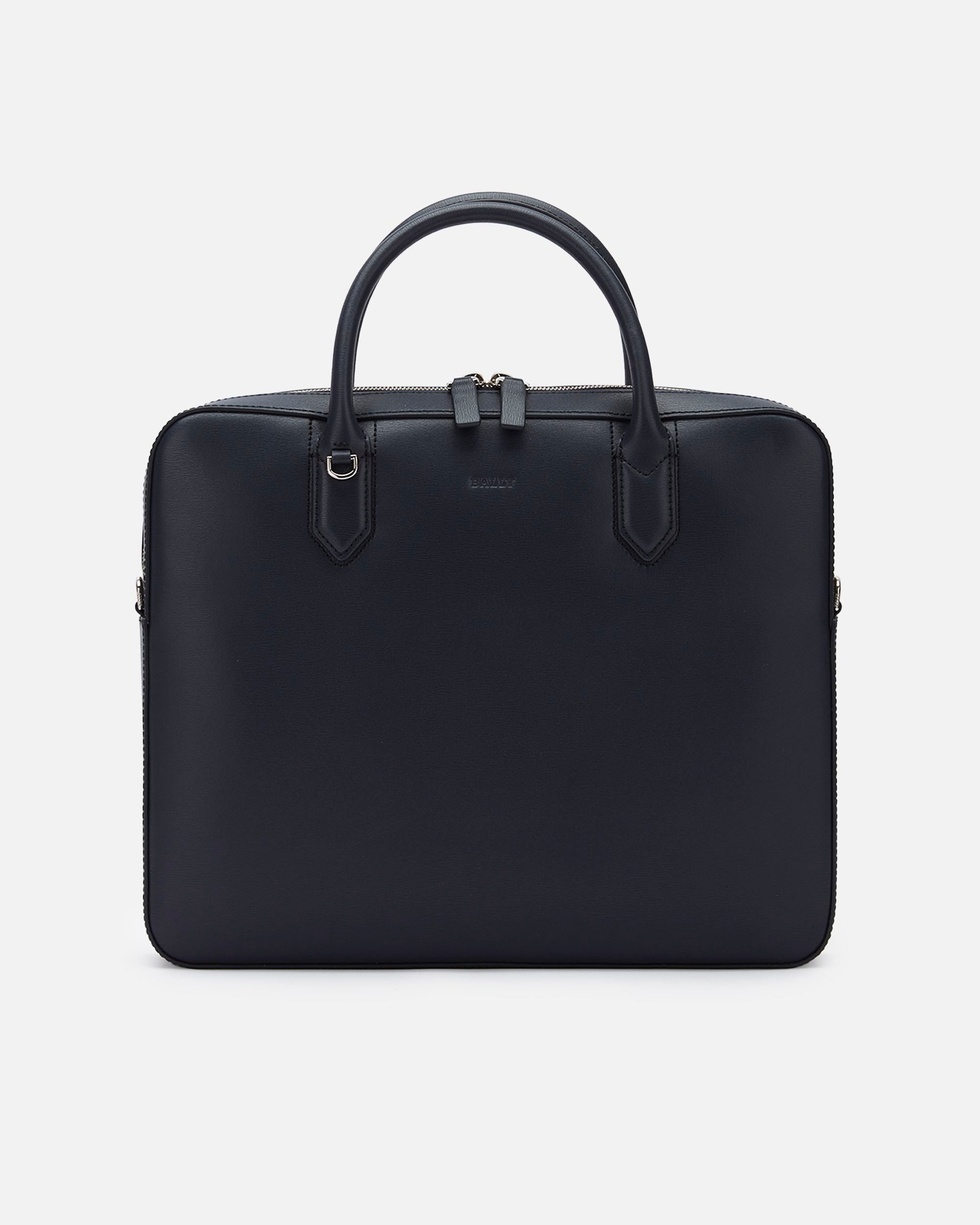 Men's Blue Leather Business Bag - Herren - Bally - 01