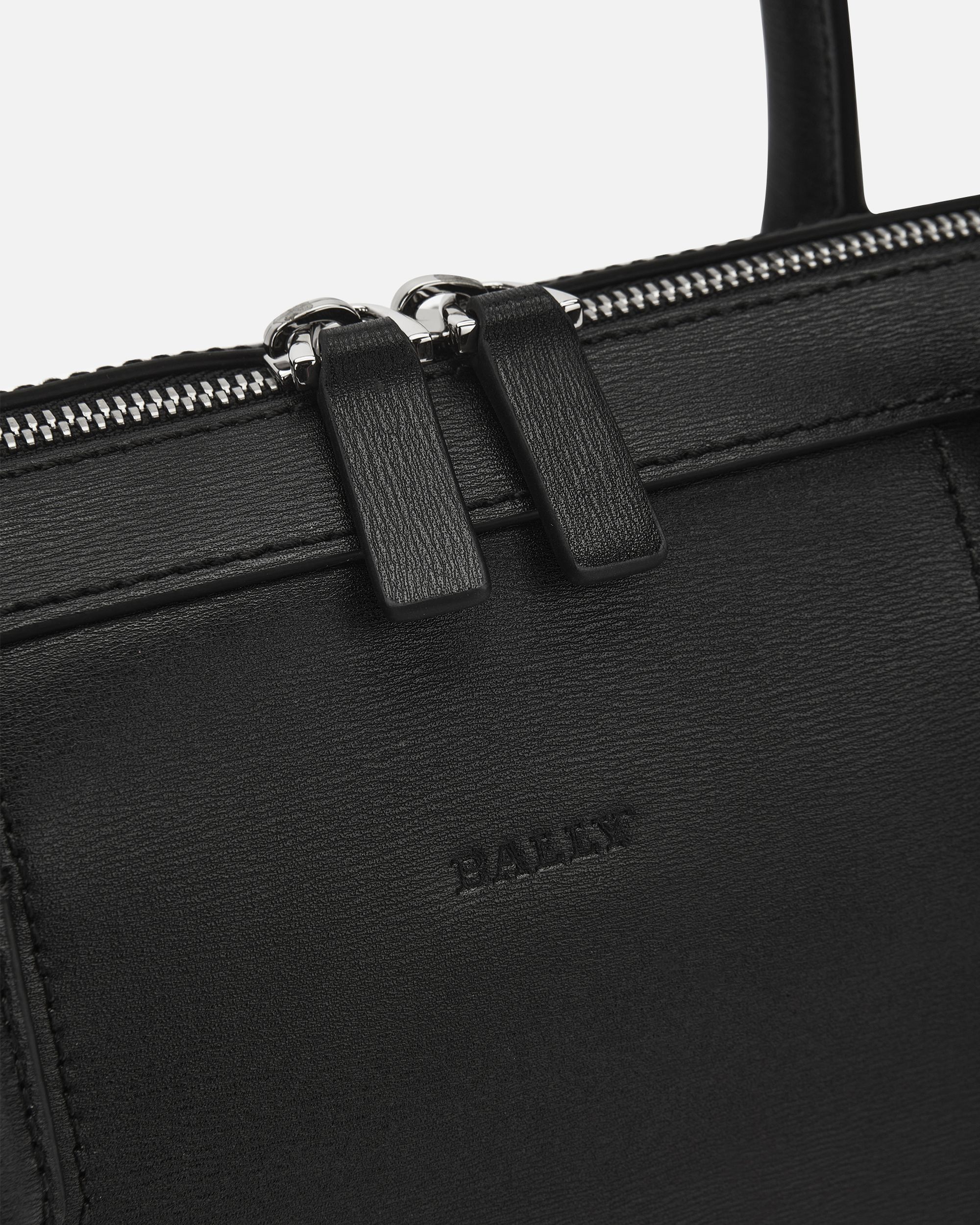 Men's Black Leather Briefcase - Herren - Bally - 05