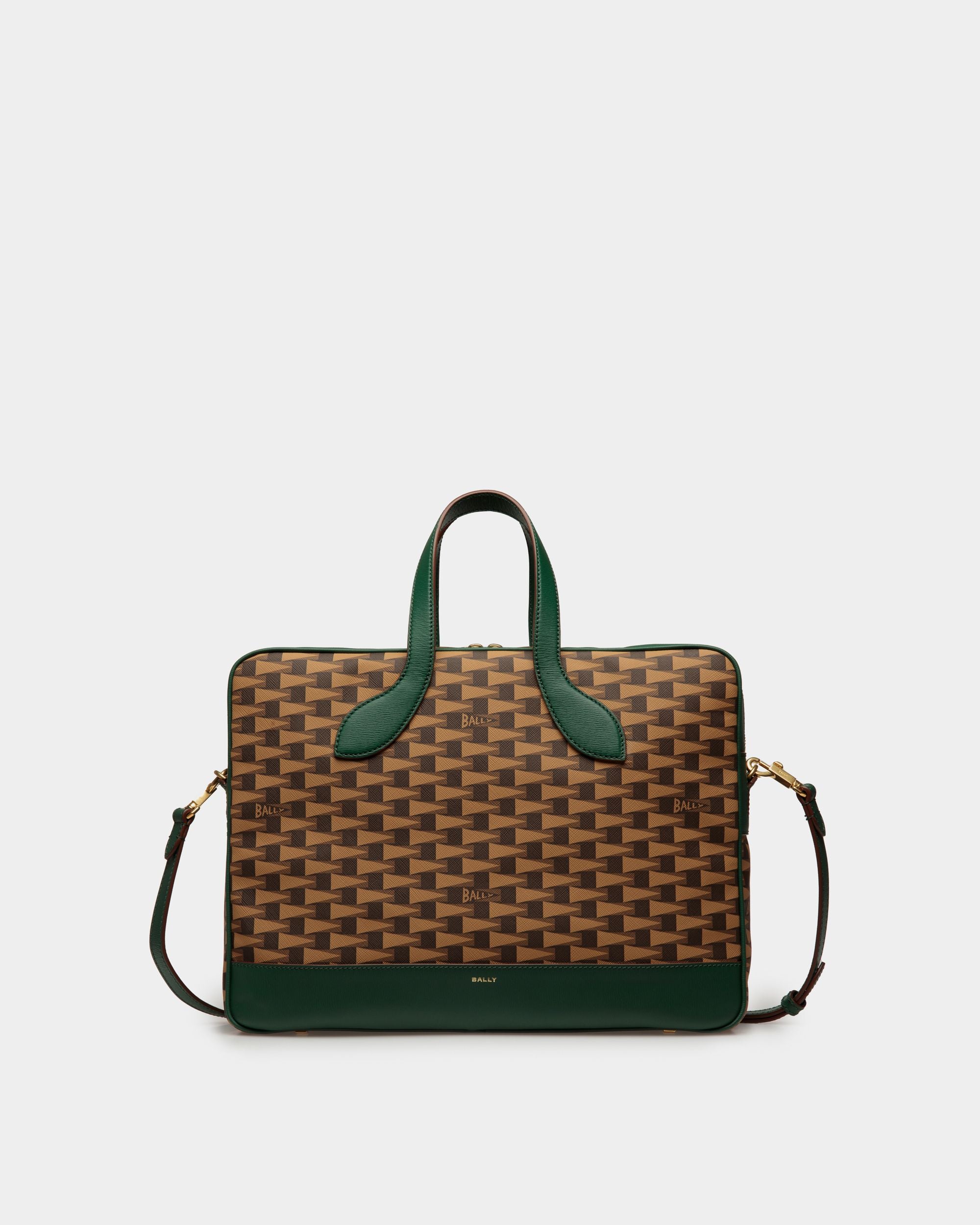 Pennant Aktentasche Aus TPU In Desert Und Leder In Kelly Green - Herren - Bally - 01