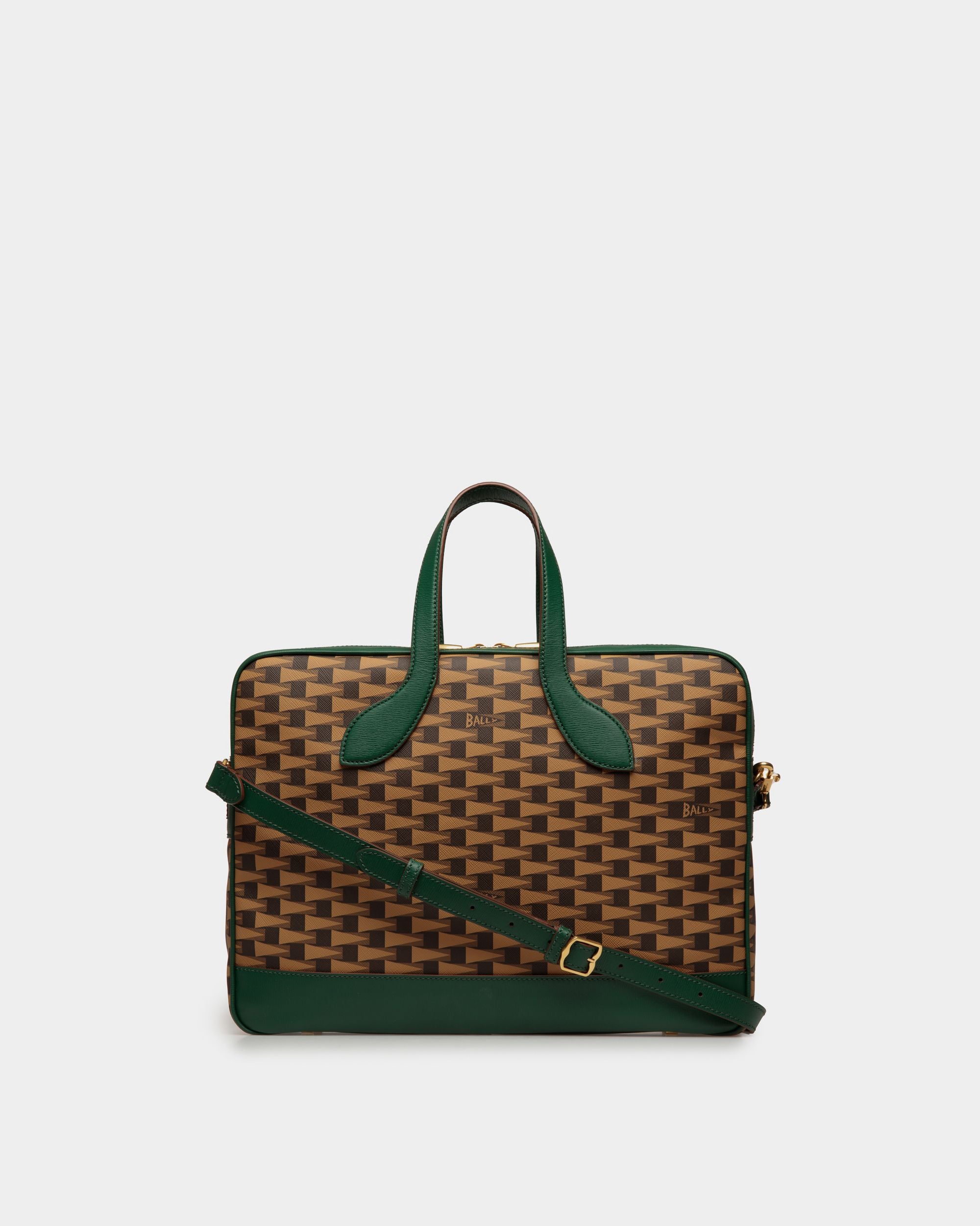 Pennant Aktentasche Aus TPU In Desert Und Leder In Kelly Green - Herren - Bally - 02