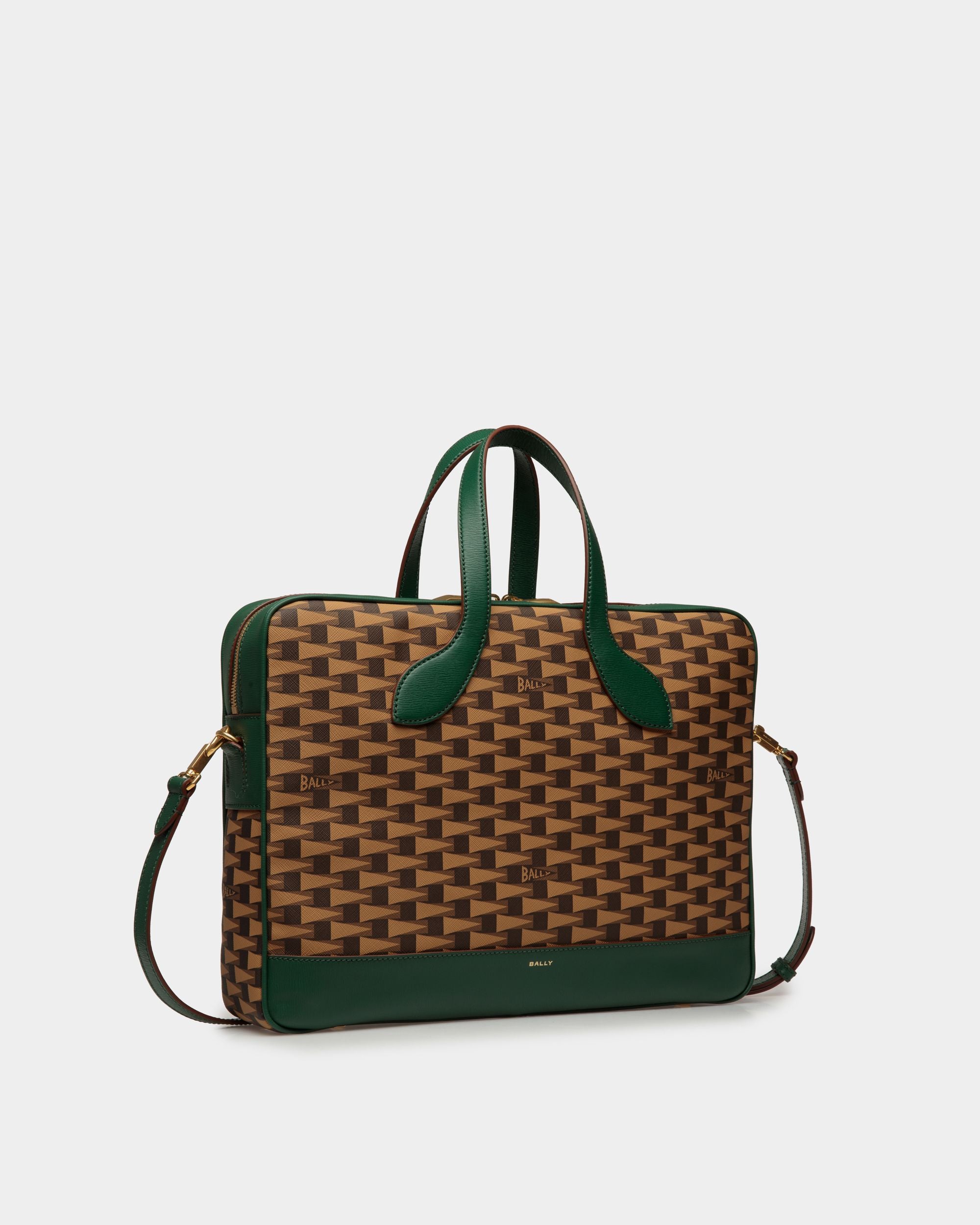 Pennant Aktentasche Aus TPU In Desert Und Leder In Kelly Green - Herren - Bally - 03