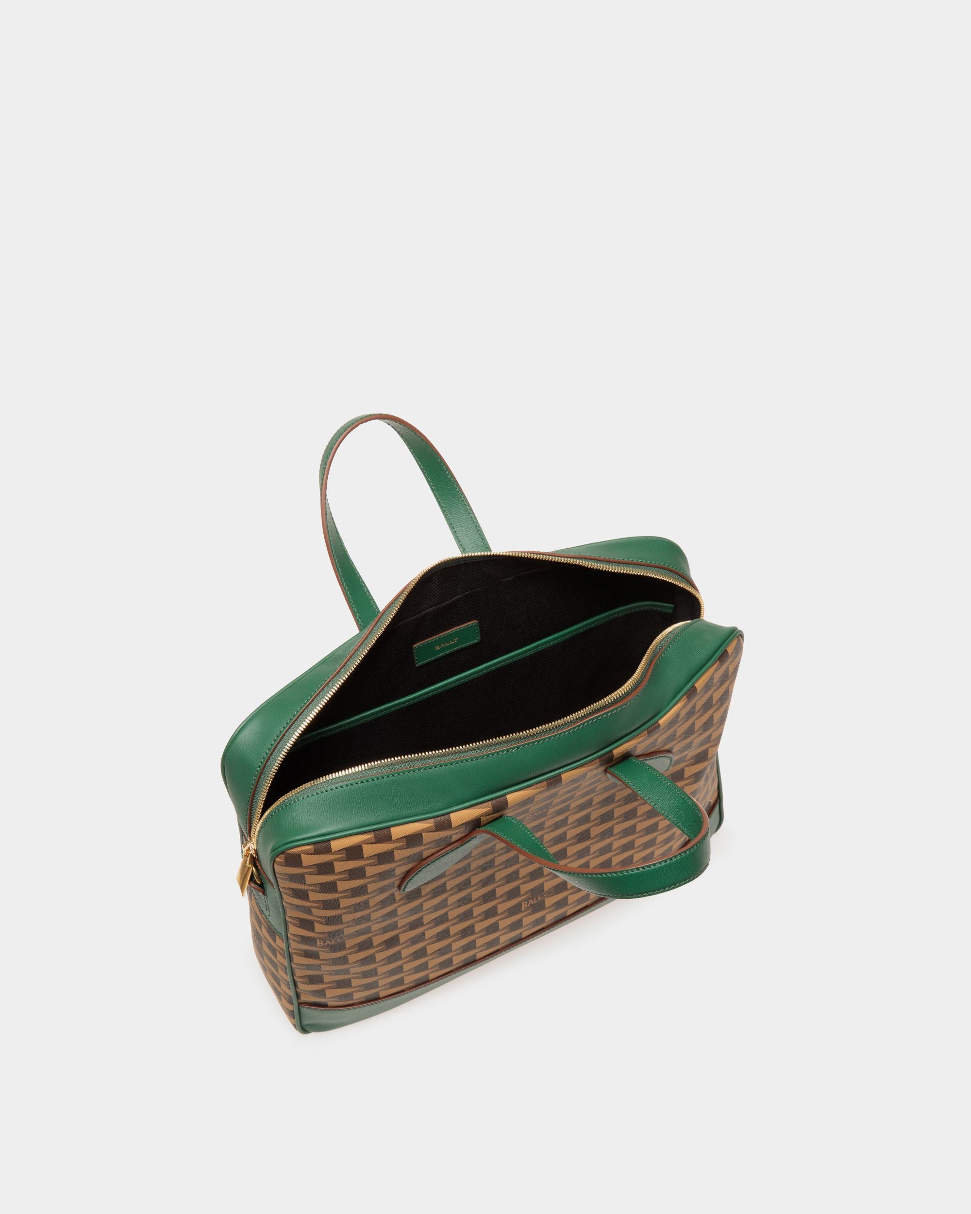 Pennant Aktentasche Aus TPU In Desert Und Leder In Kelly Green - Herren - Bally - 04