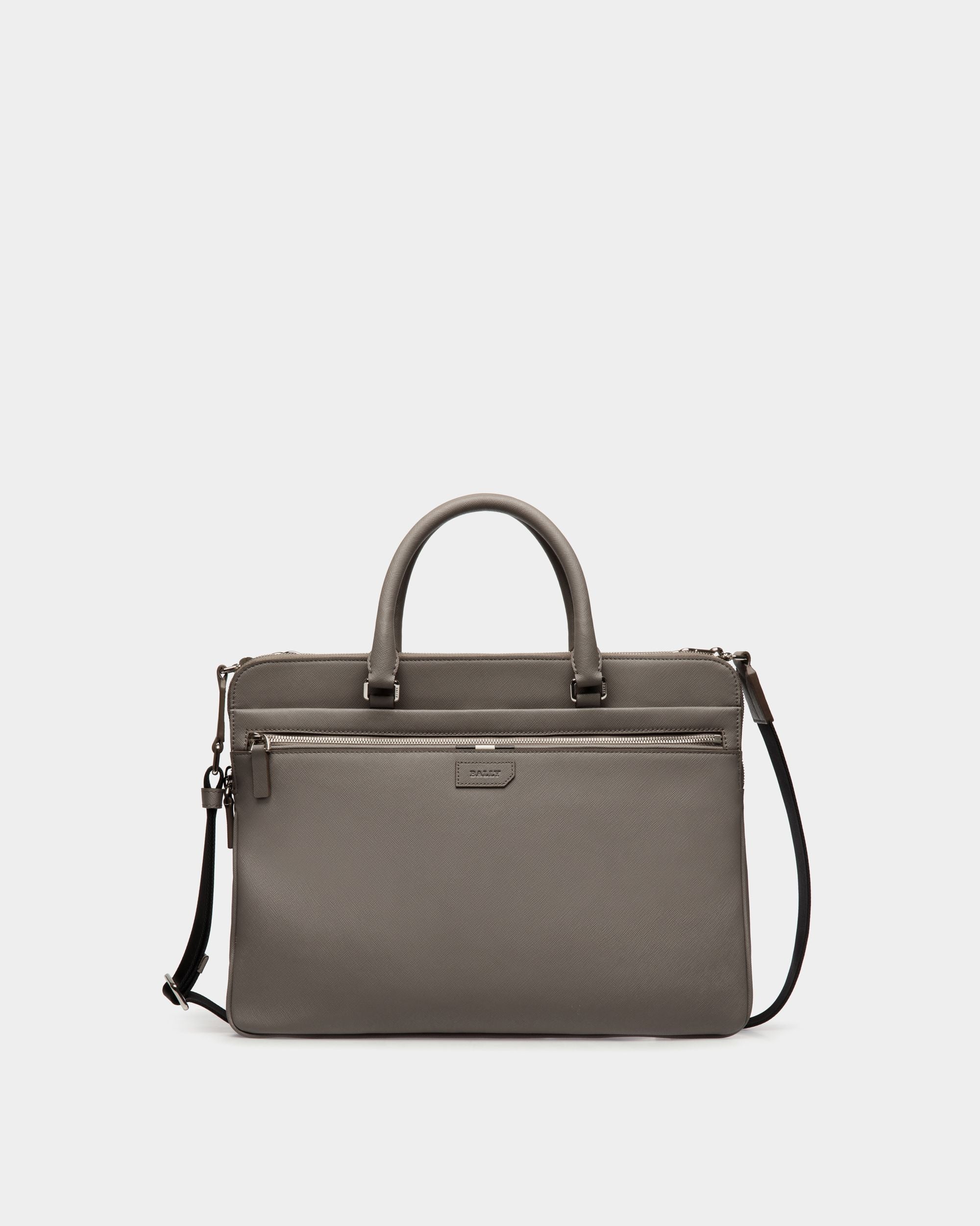 Business Bag In Grey Leather - Herren - Bally - 01