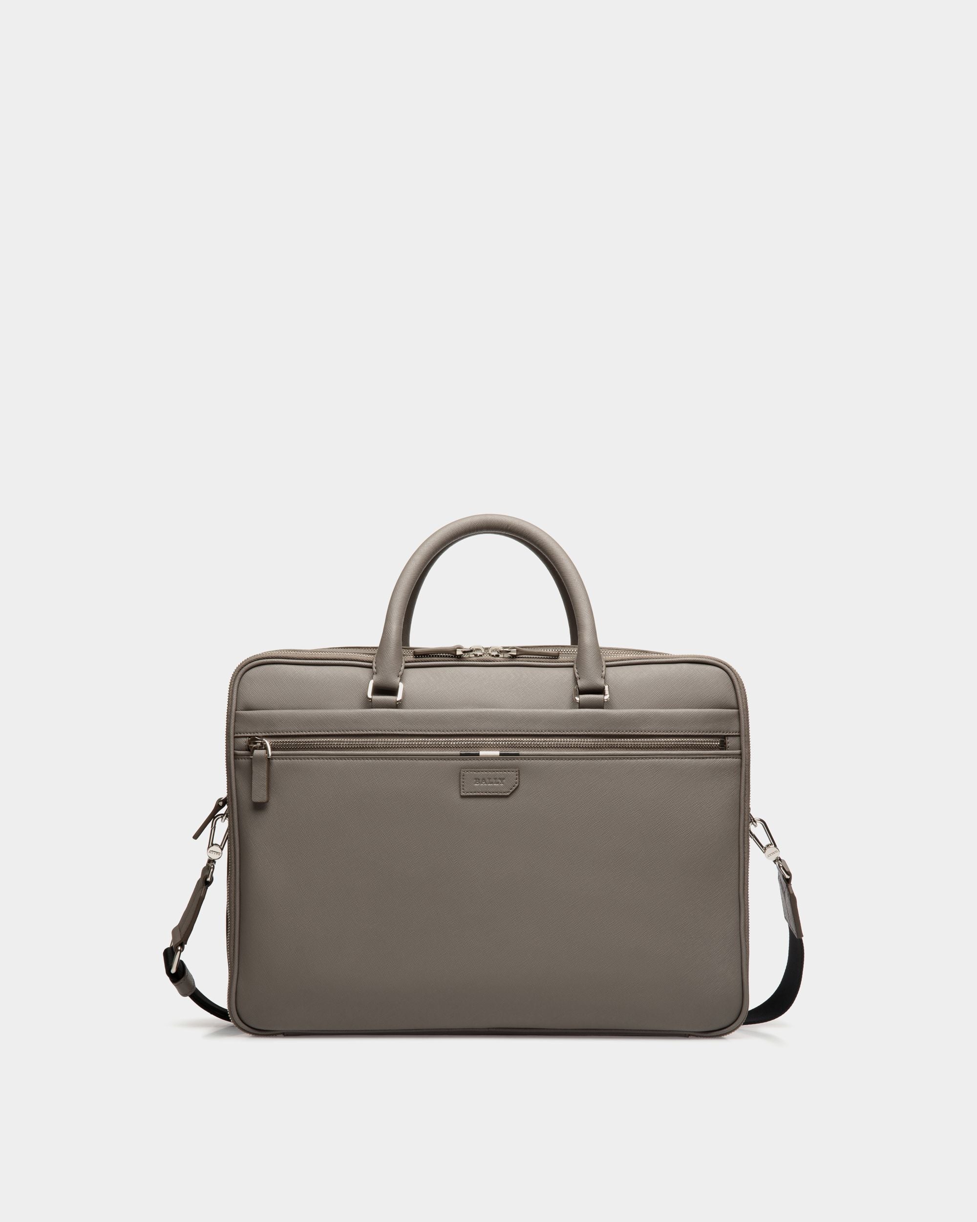 Business Bag In Grey Leather - Herren - Bally - 01