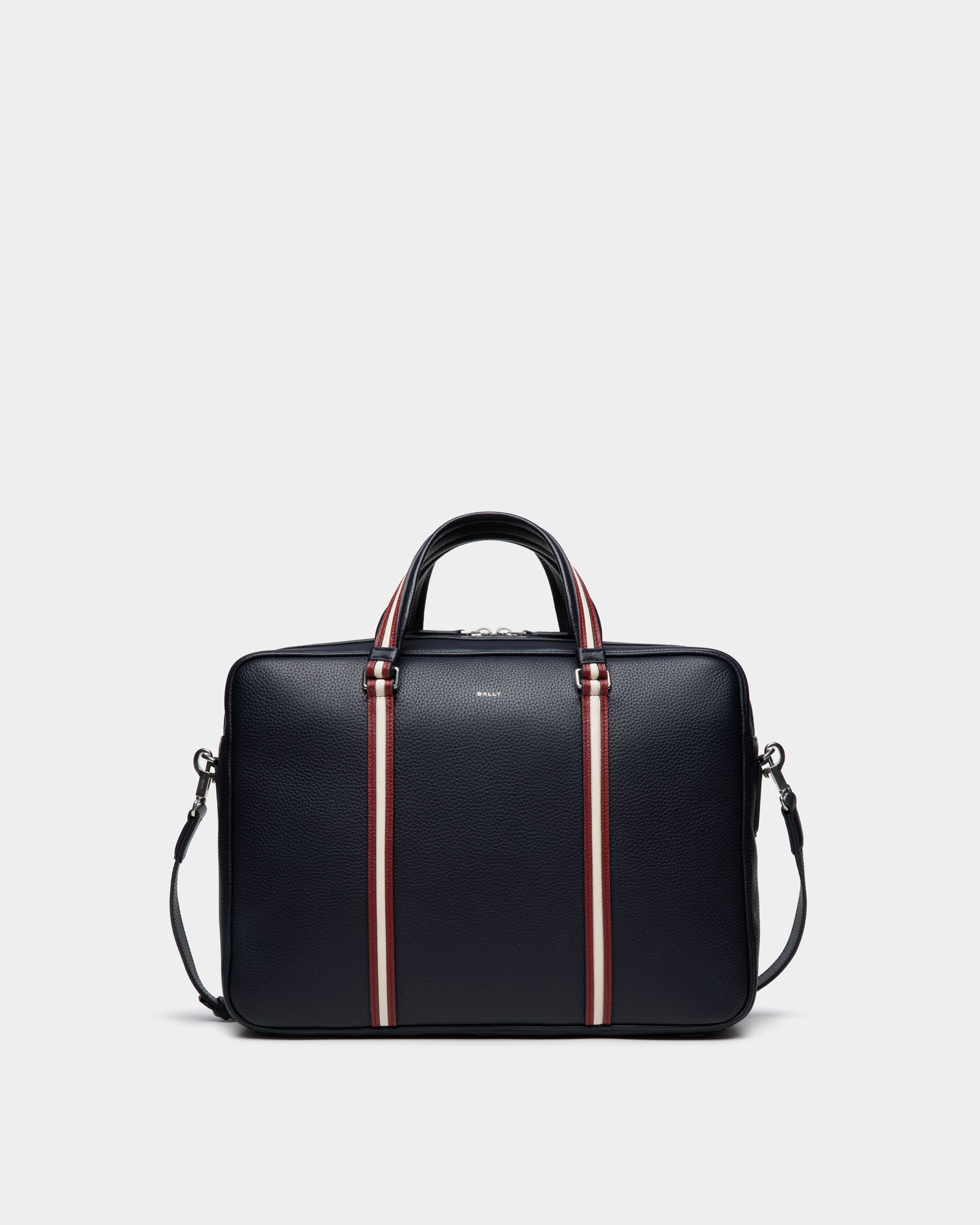 Code Aktentasche Aus Leder In Navy Blue - Herren - Bally - 01