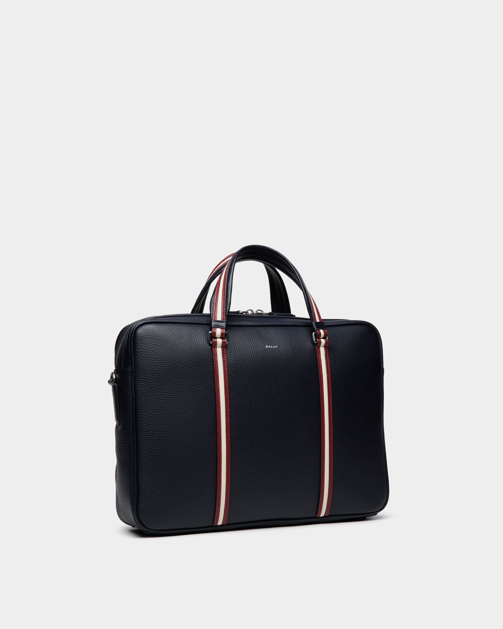 Code Aktentasche Aus Leder In Navy Blue - Herren - Bally - 03