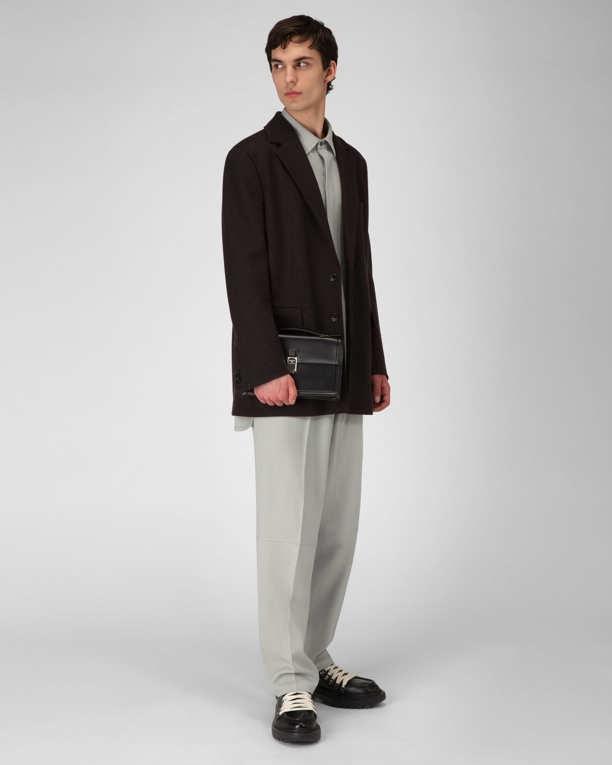 Scrinio Umhängetasche Aus Schwarzem Leder - Herren - Bally - 05