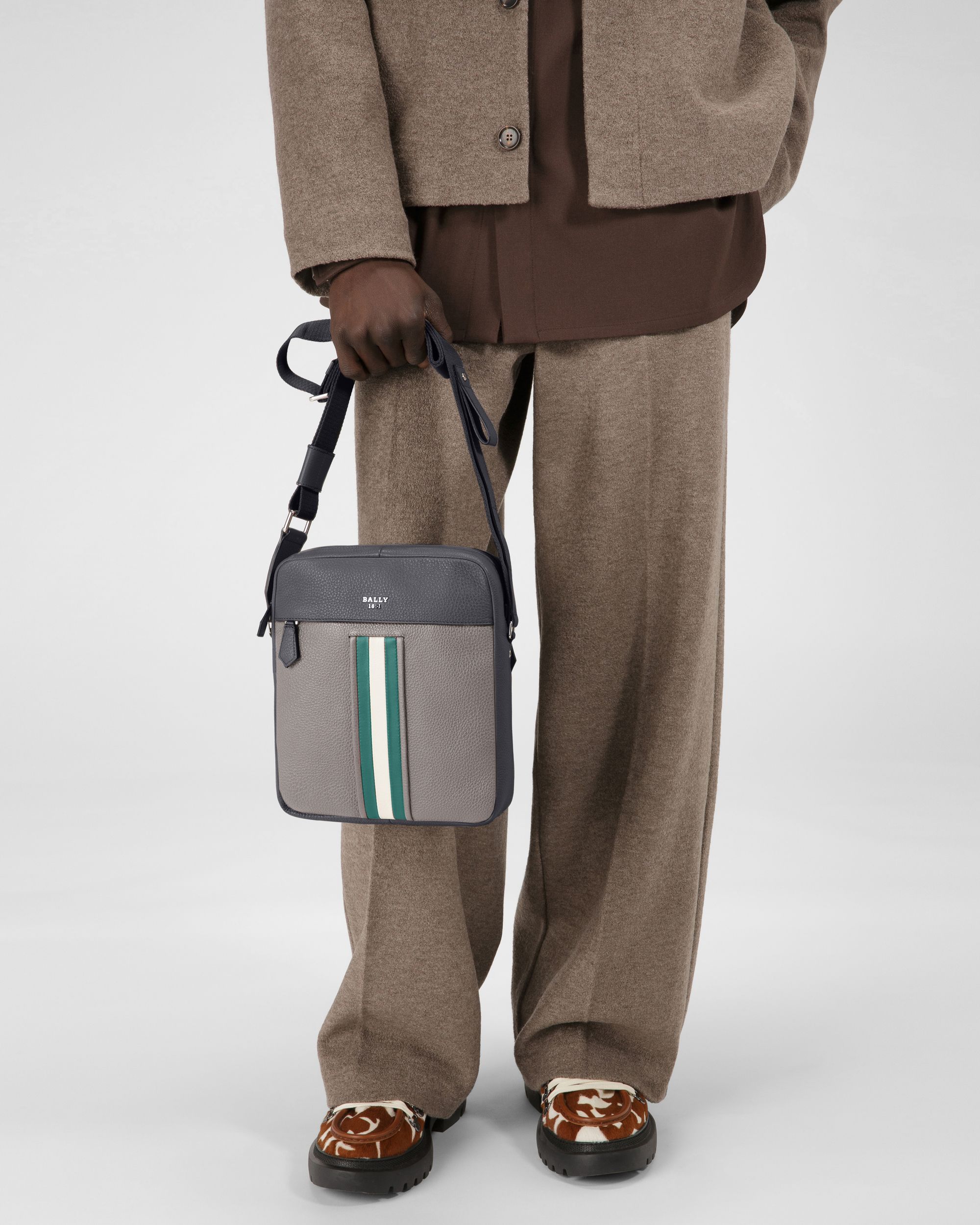 Holm Umhängetasche Aus Grauem Leder - Herren - Bally - 02