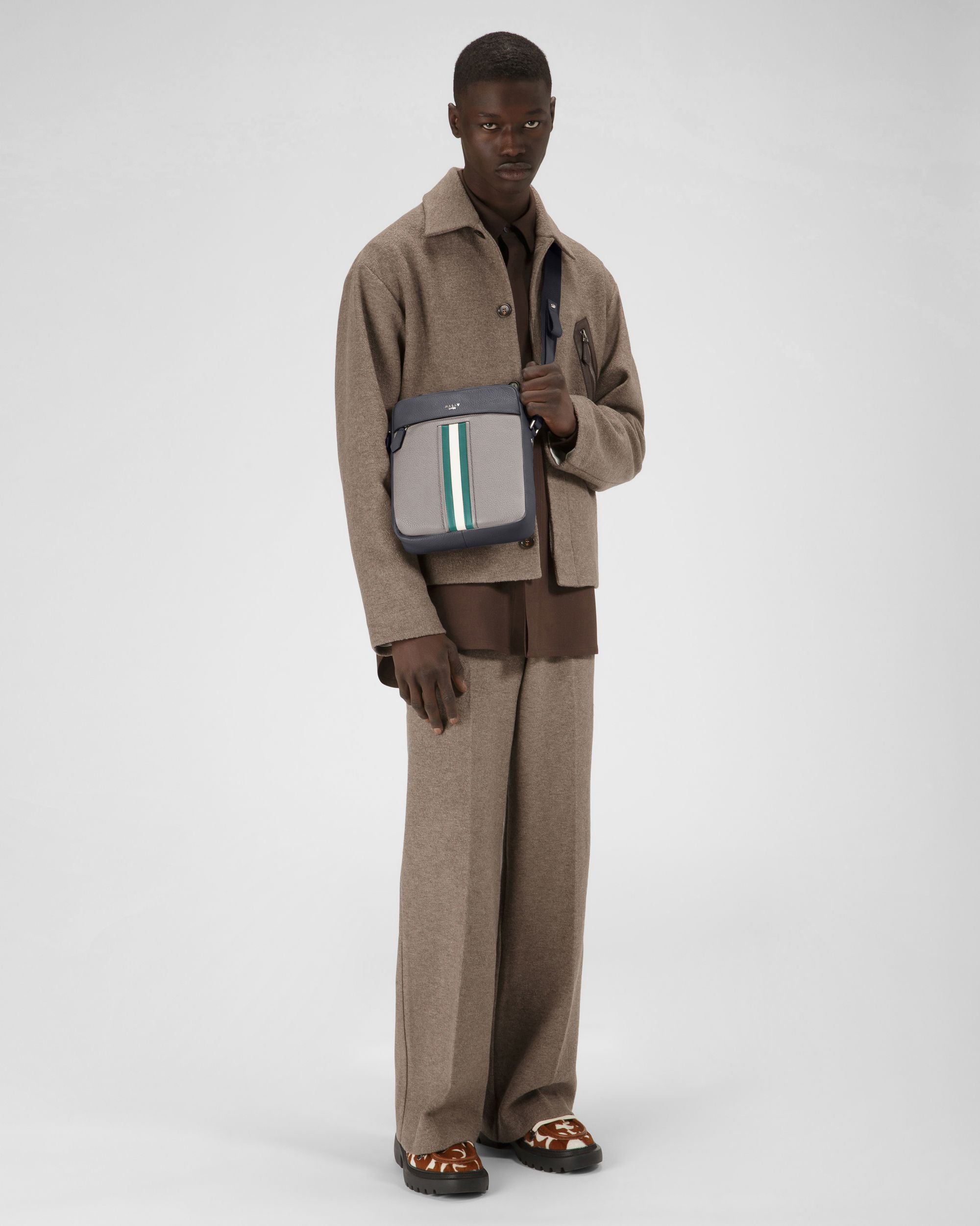 Holm Umhängetasche Aus Grauem Leder - Herren - Bally - 06