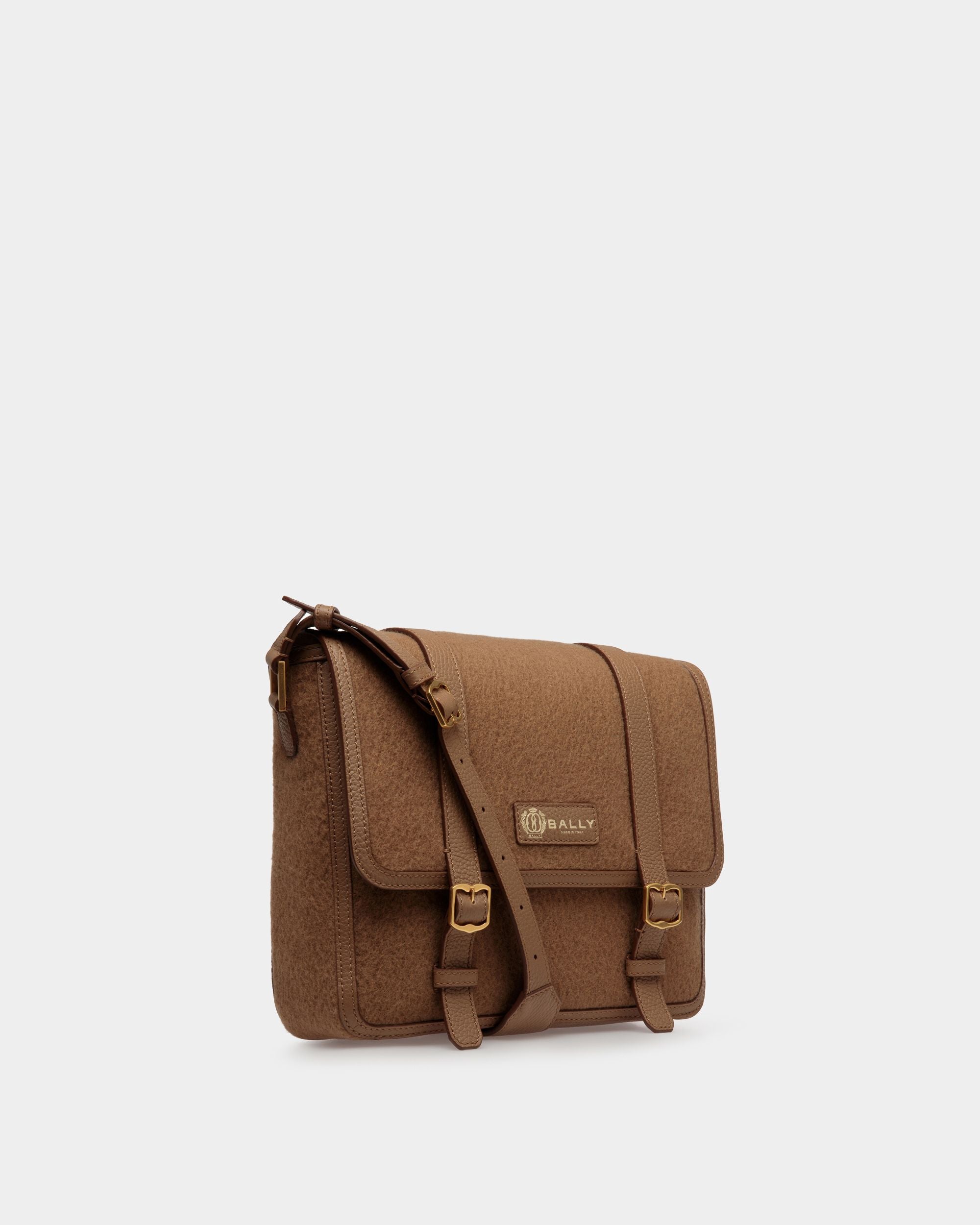 Gare Messenger-Tasche Aus Stoff Und Leder In Camel - Herren - Bally - 03