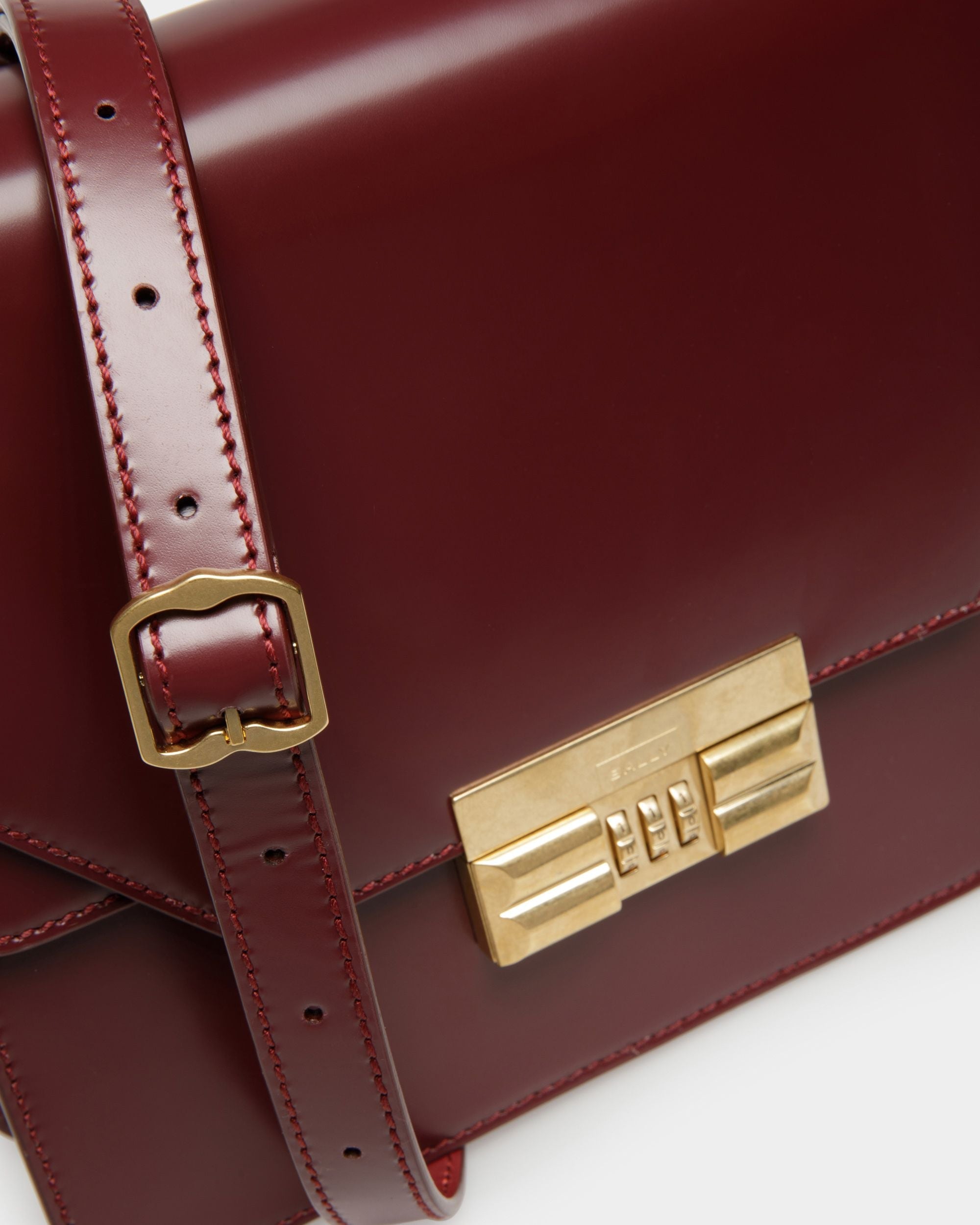 Busy Umhängetasche Aus Bordeauxrotem Leder - Herren - Bally - 06