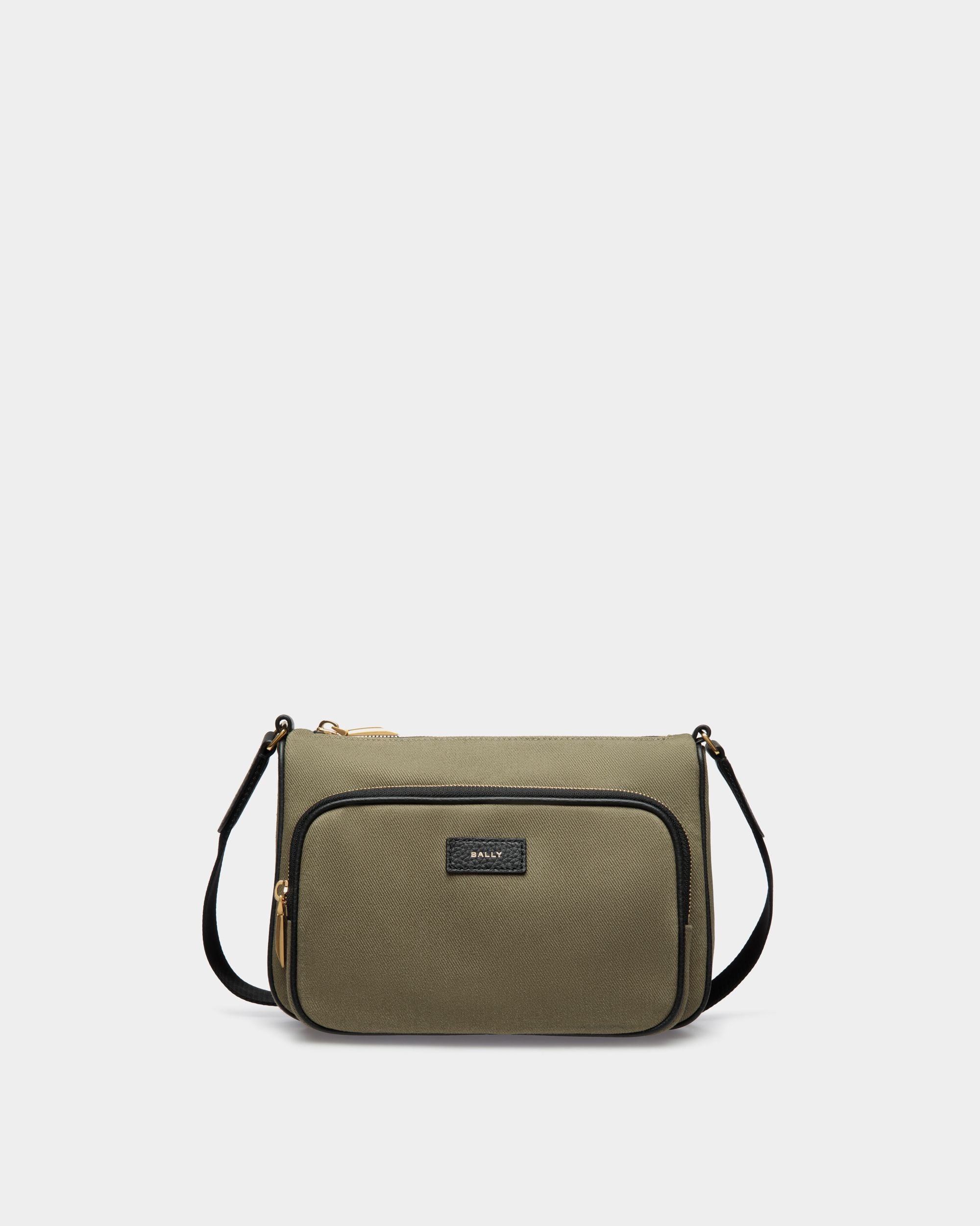 Bar Umhängetasche Aus Khakifarbenem Canvas Und Schwarzem Leder - Herren - Bally - 01