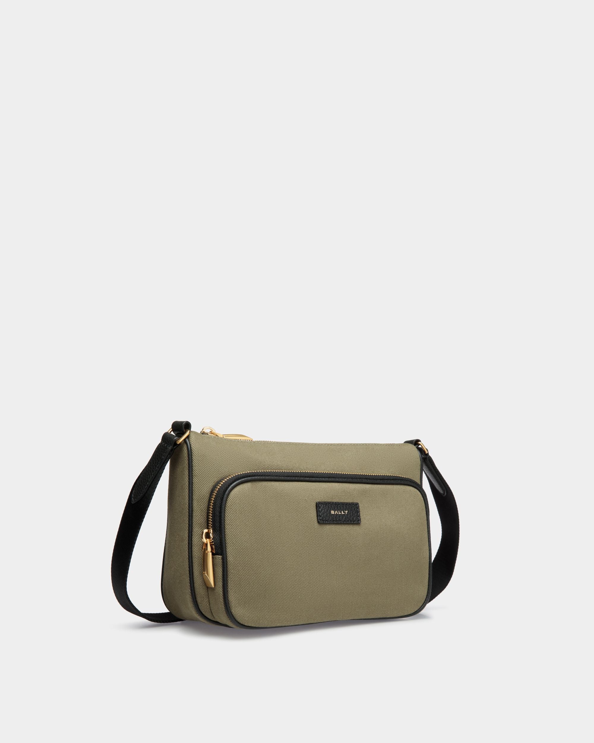 Bar Umhängetasche Aus Khakifarbenem Canvas Und Schwarzem Leder - Herren - Bally - 03