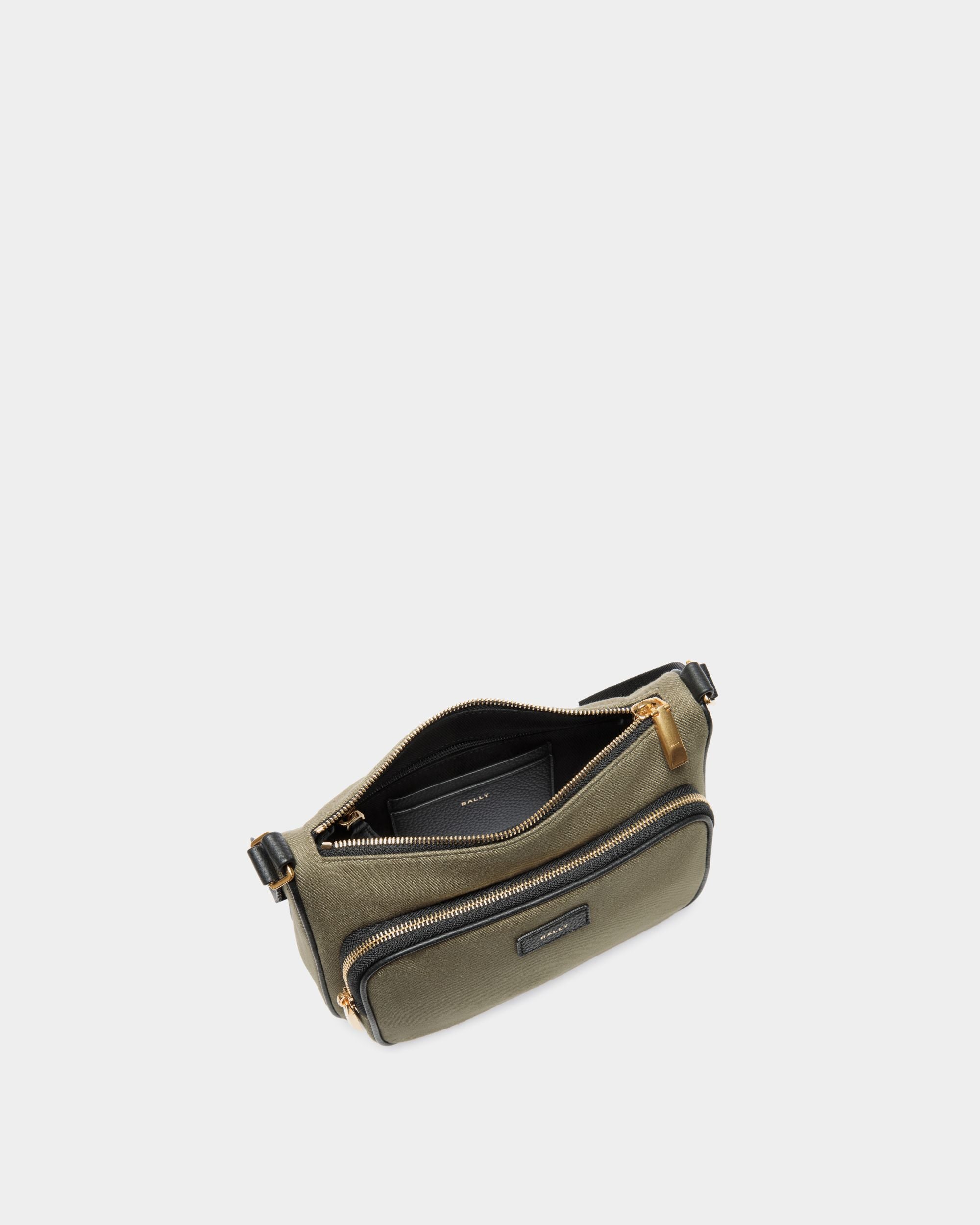 Bar Umhängetasche Aus Khakifarbenem Canvas Und Schwarzem Leder - Herren - Bally - 04