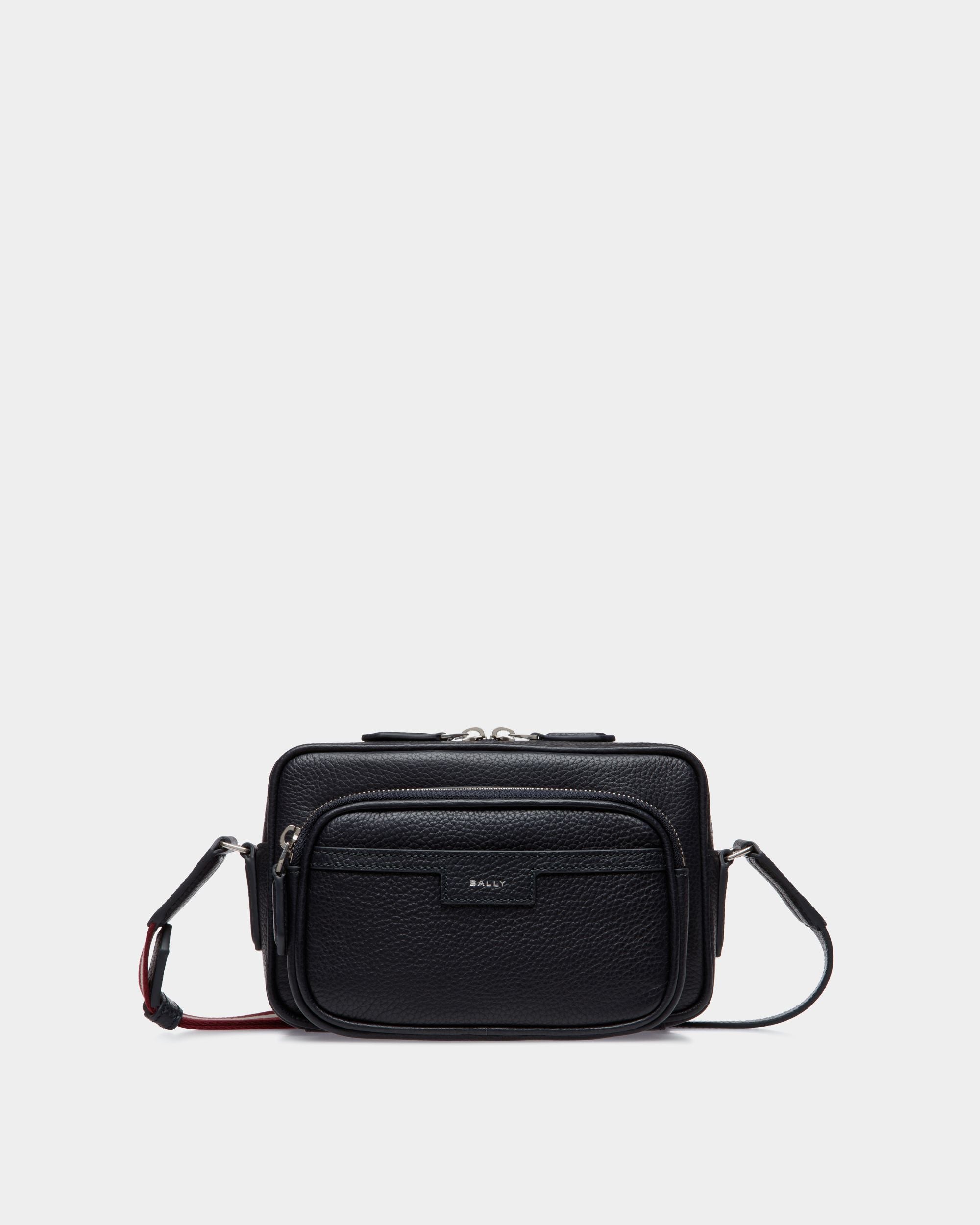 Code Umhängetasche Aus Genarbtem Leder In Navy Blue - Herren - Bally - 01