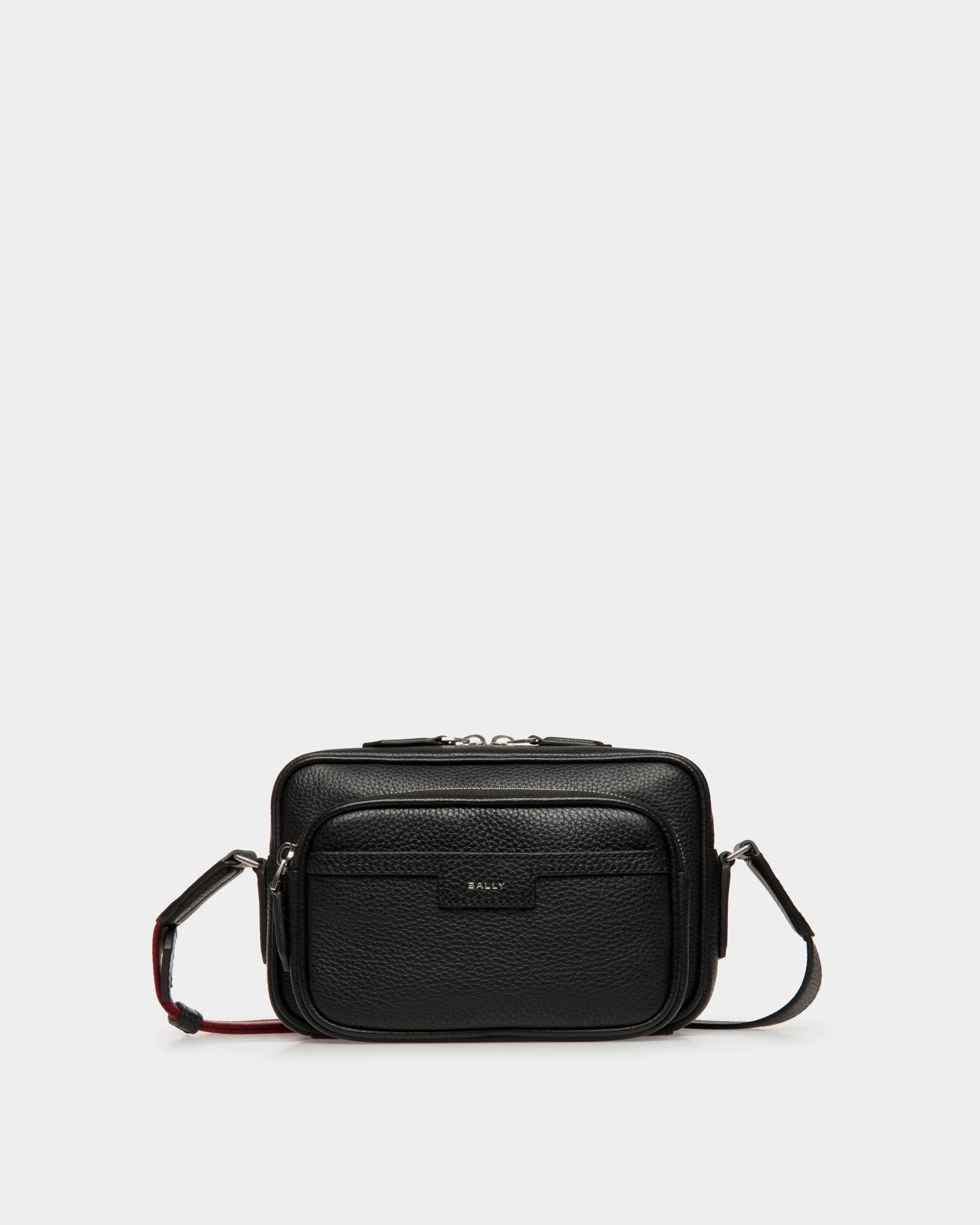 Code Umhängetasche Aus Genarbtem Schwarzem Leder - Herren - Bally - 01