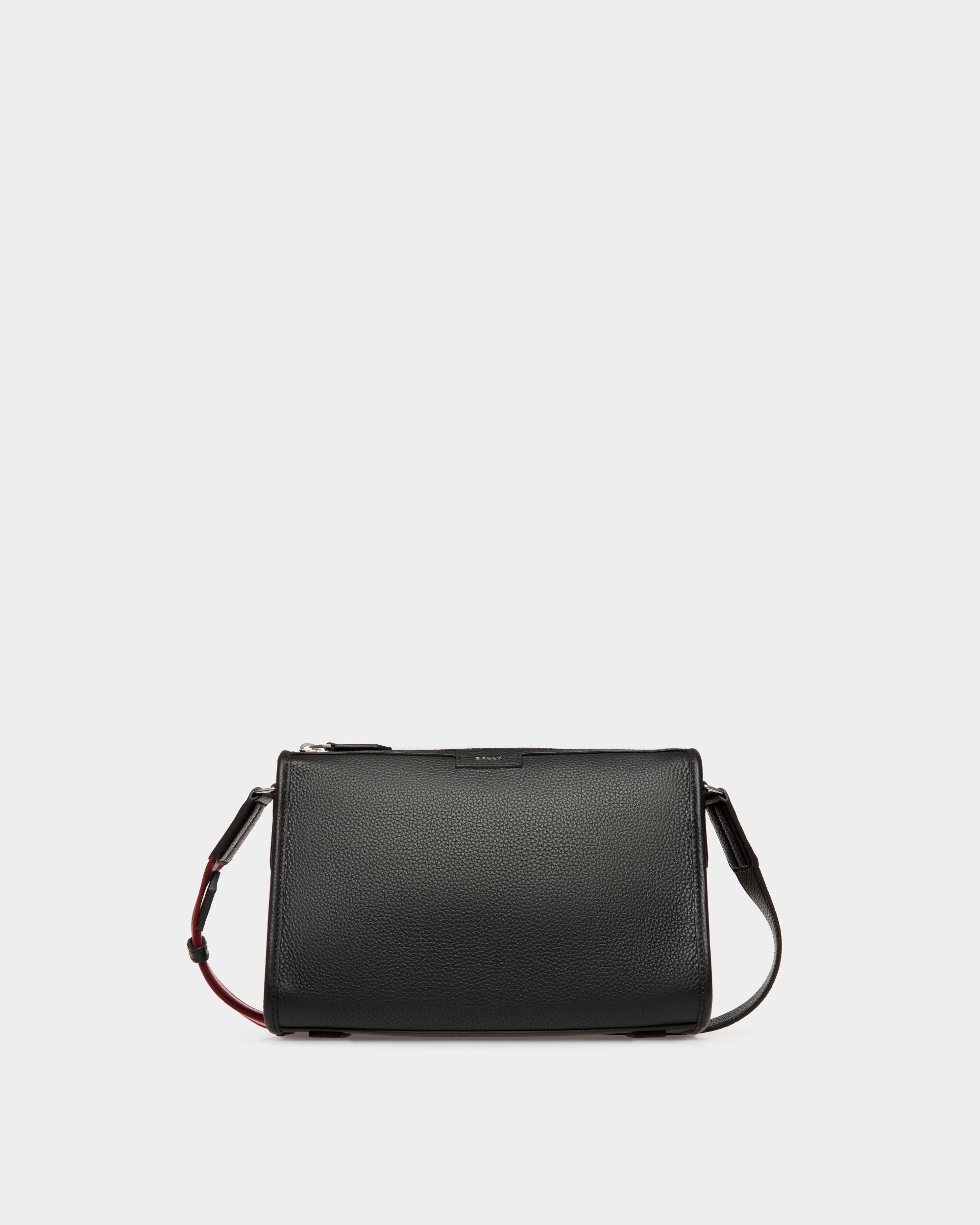 Code Kleine Messenger-Tasche Aus Genarbtem Schwarzem Leder - Herren - Bally - 01