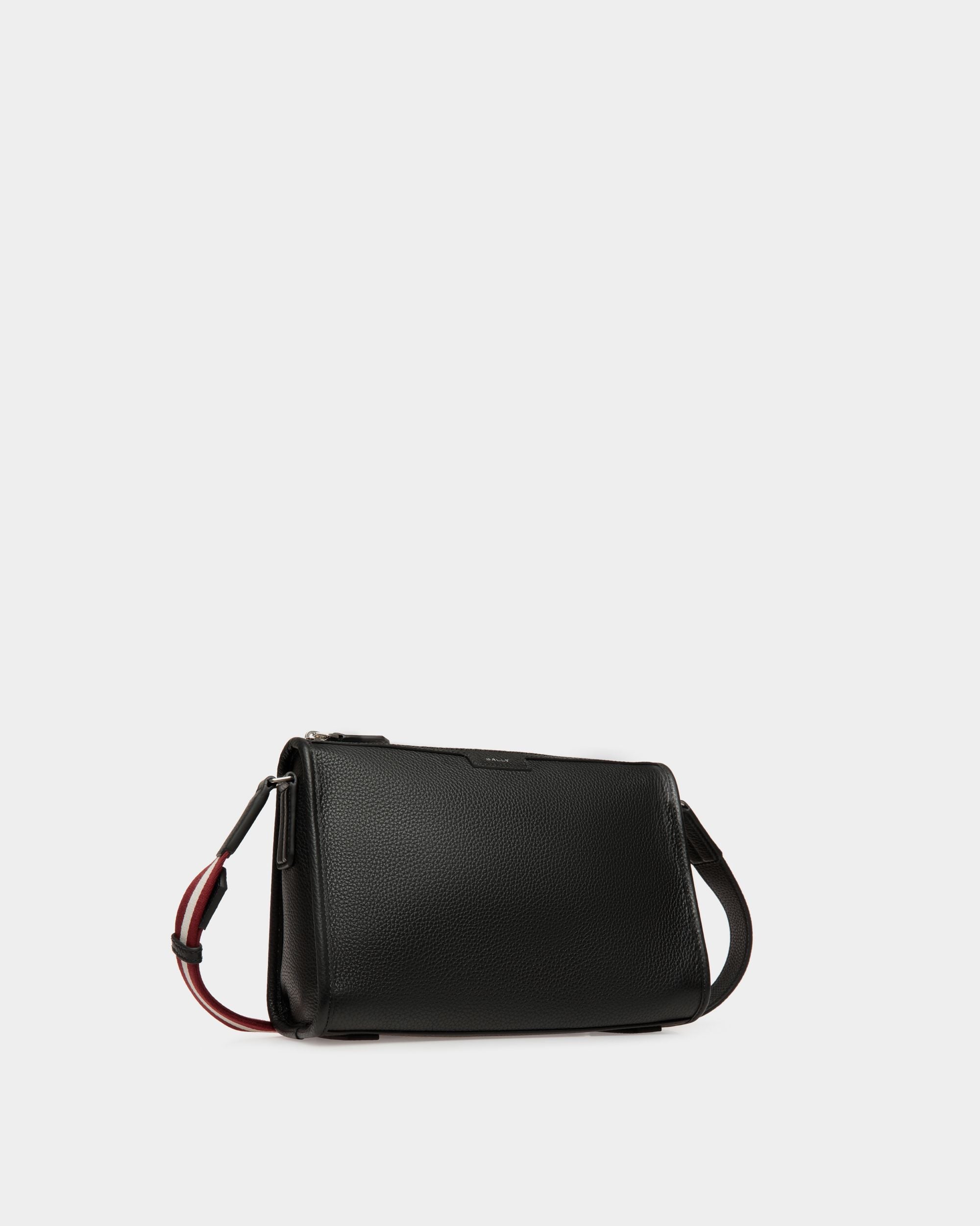 Code Kleine Messenger-Tasche Aus Genarbtem Schwarzem Leder - Herren - Bally - 03