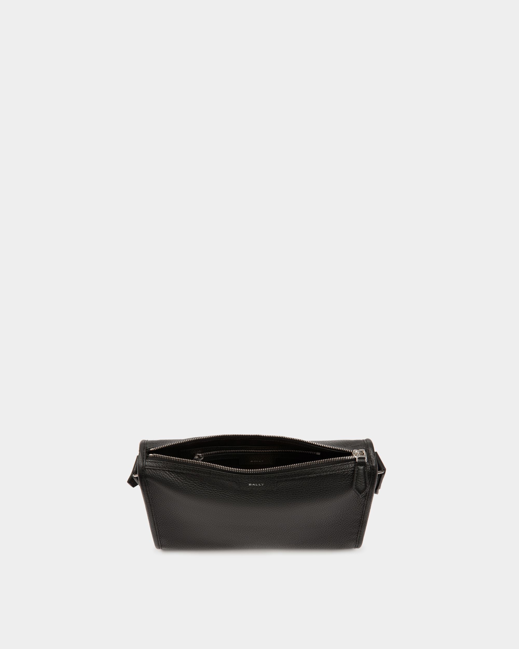 Code Kleine Messenger-Tasche Aus Genarbtem Schwarzem Leder - Herren - Bally - 04