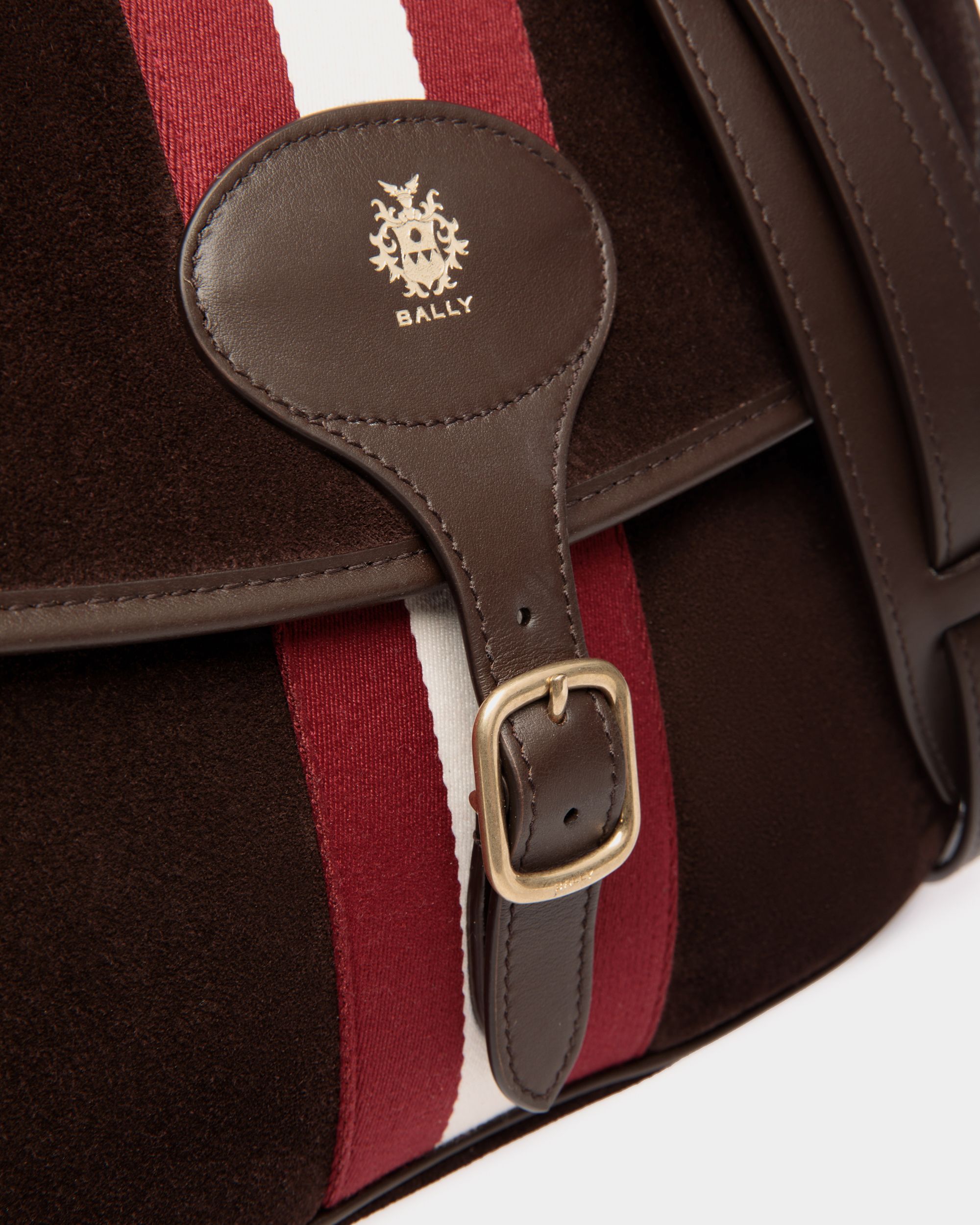 Beckett Umhängetasche Aus Veloursleder Und Leder In Ebenholz - Herren - Bally - 05