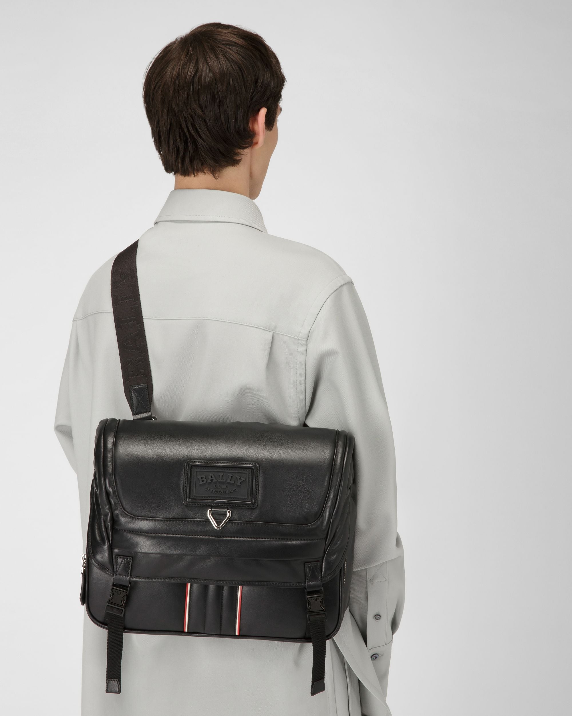 Adil Messenger-Tasche Aus Schwarzem Leder - Herren - Bally - 02