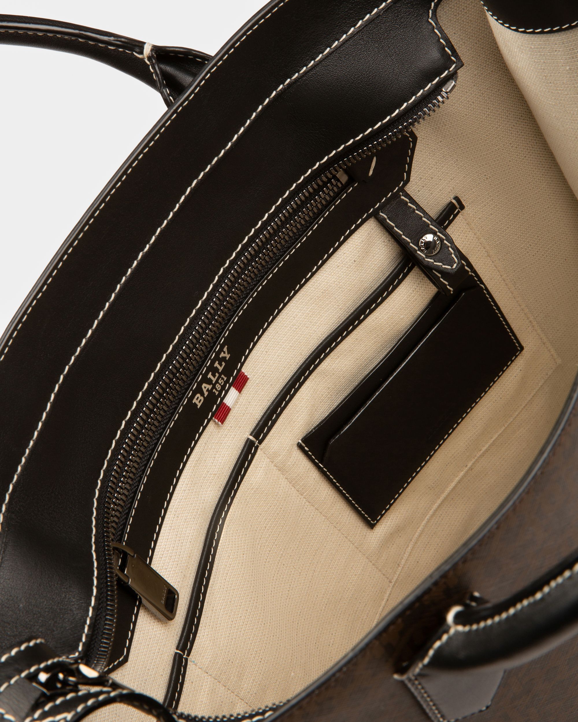 Celmas Shopper Aus Braunem Tpu Und Schwarzem Leder - Herren - Bally - 05