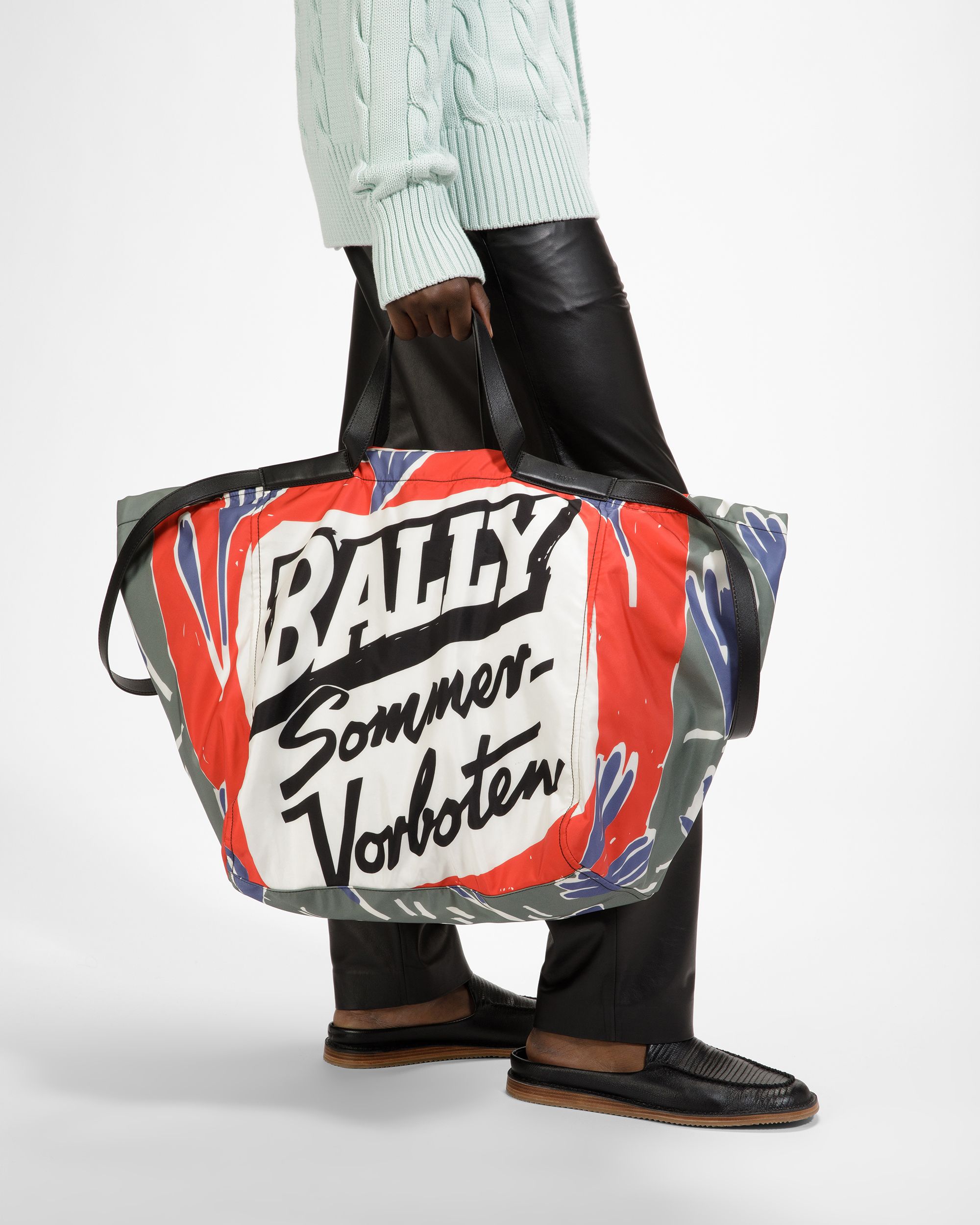 Billboard Tragetasche Aus Nylon Und Textil In Salbeigrün - Herren - Bally - 03