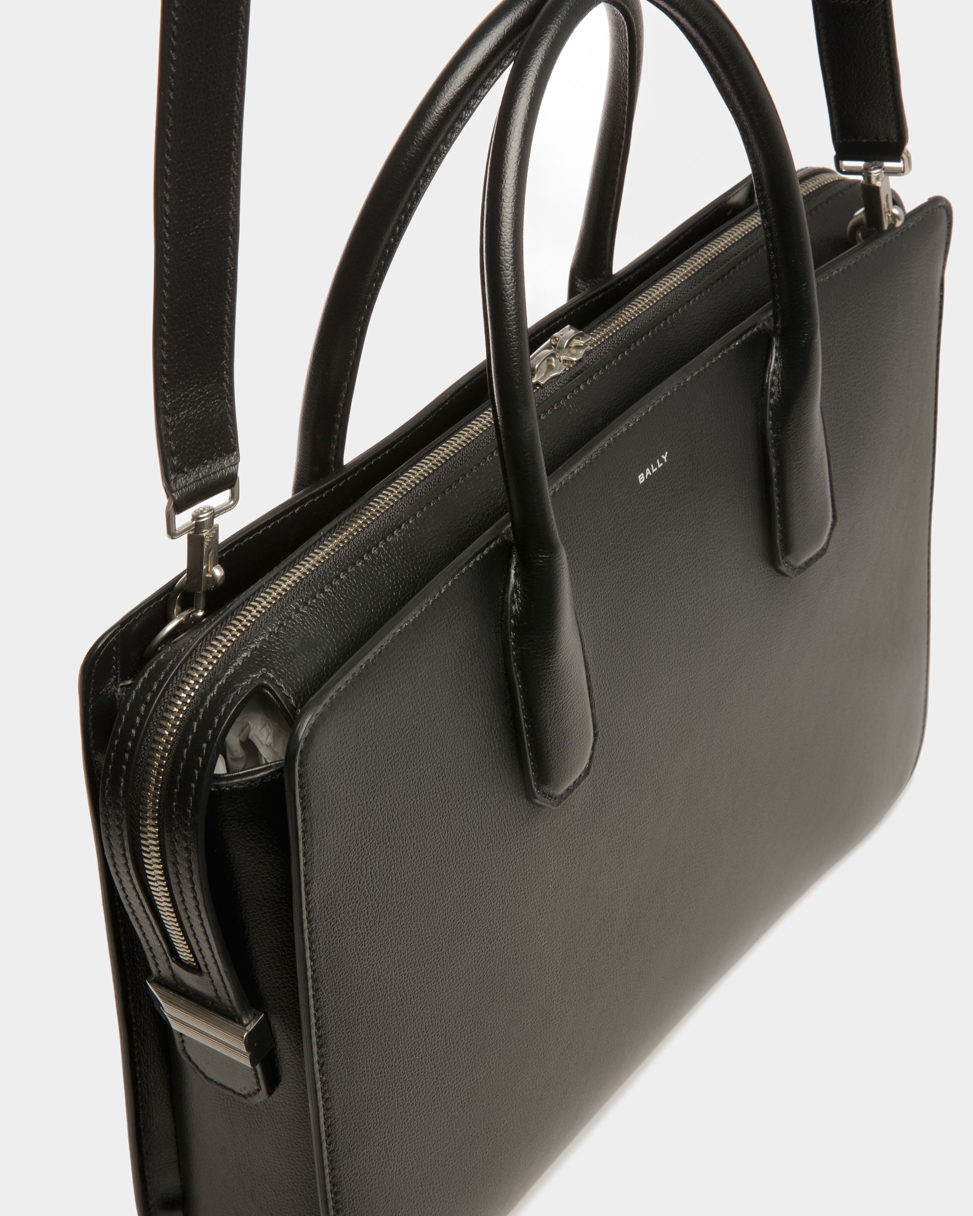 Banque Tragetasche Aus Schwarzem Leder - Herren - Bally - 05