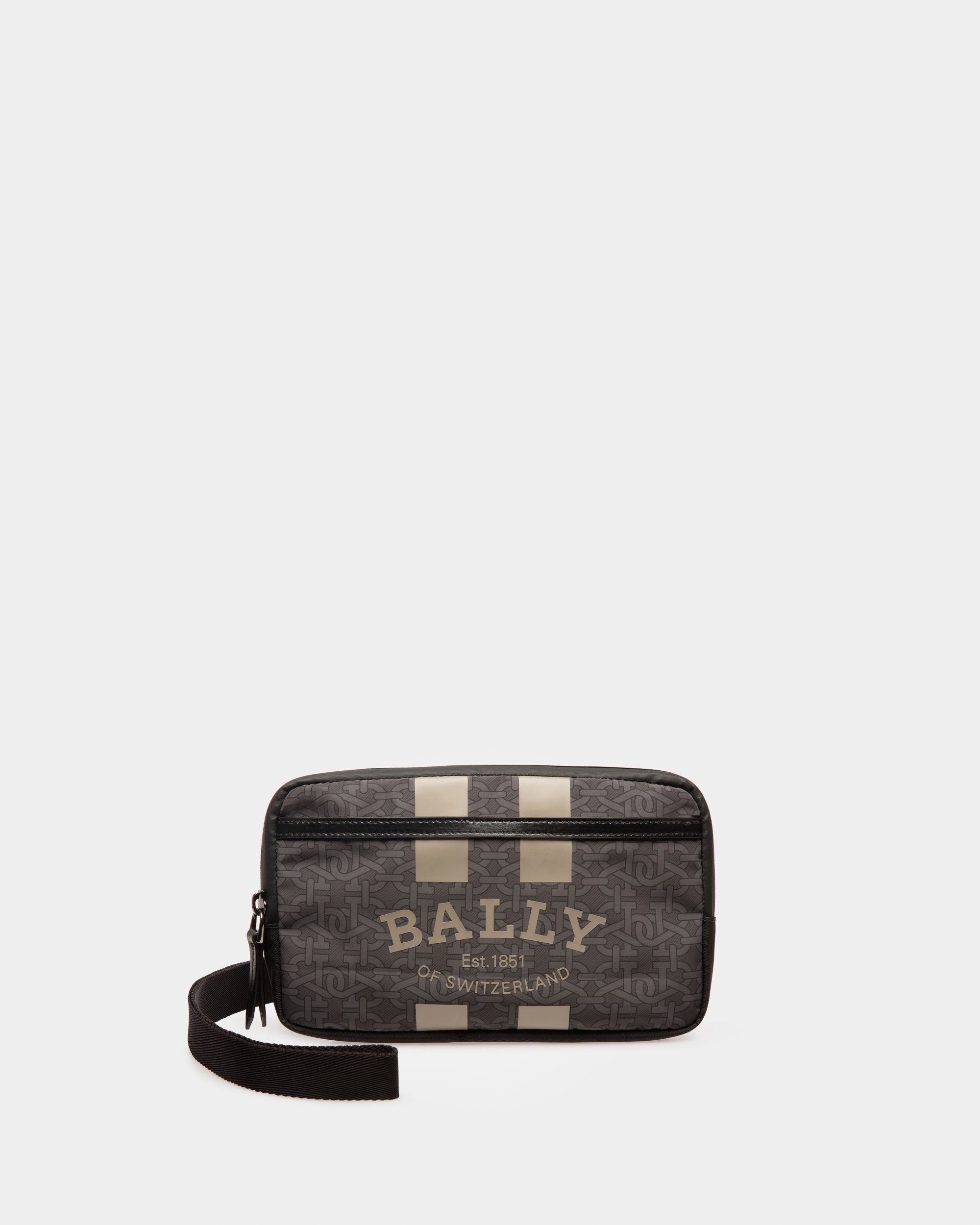 Bally Escape Flacher Rucksack Aus Schwarzem Und Braunem Nylon Und Textil - Herren - Bally - 02