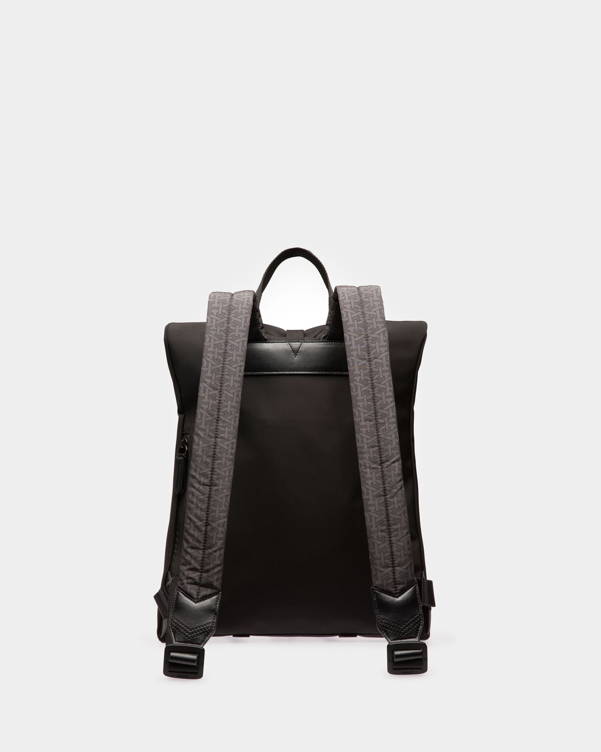 Bally Escape Flacher Rucksack Aus Schwarzem Und Braunem Nylon Und Textil - Herren - Bally - 03